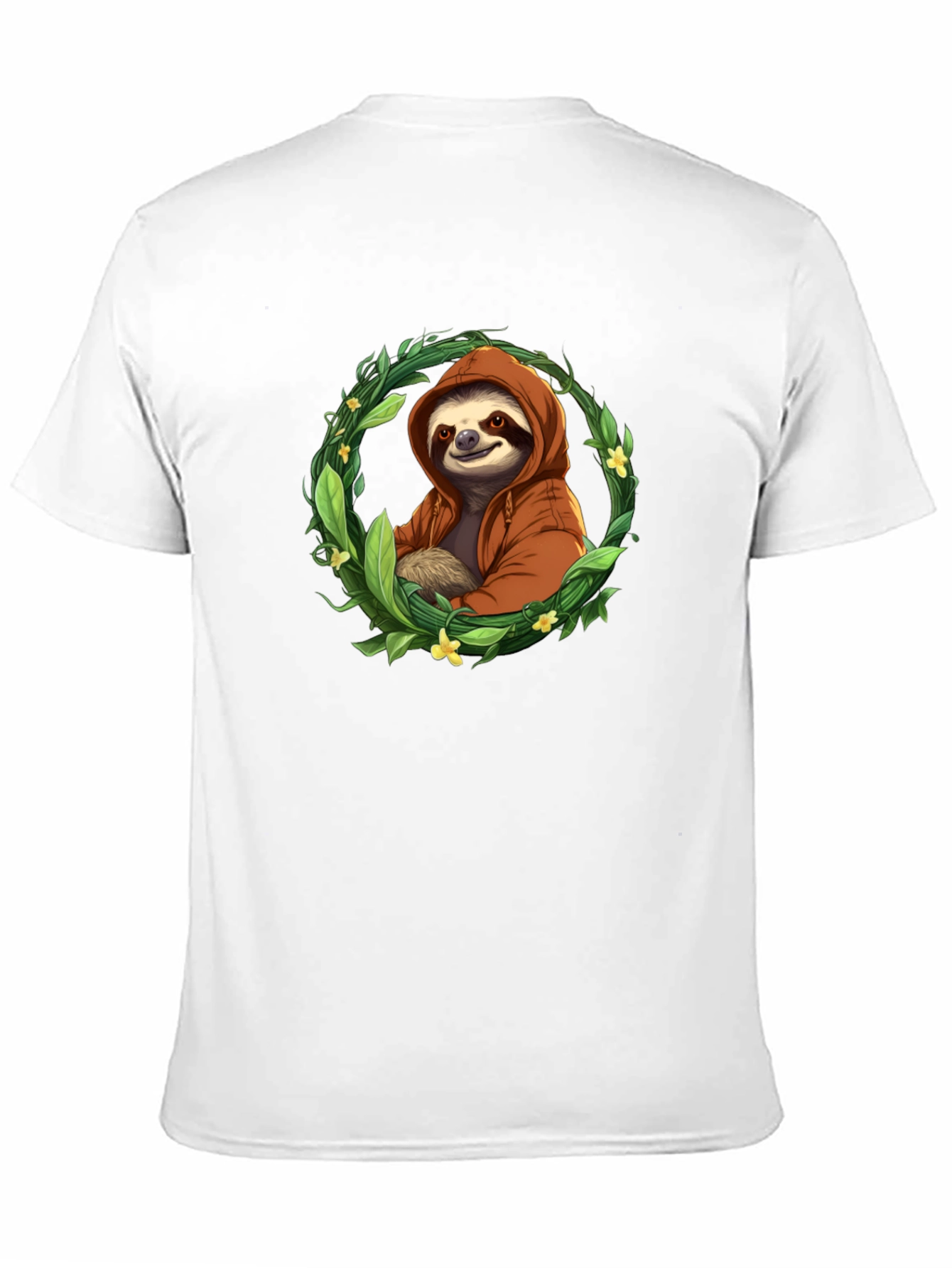 Sloth in Hoodie T-Shirt - Relaxed Style
