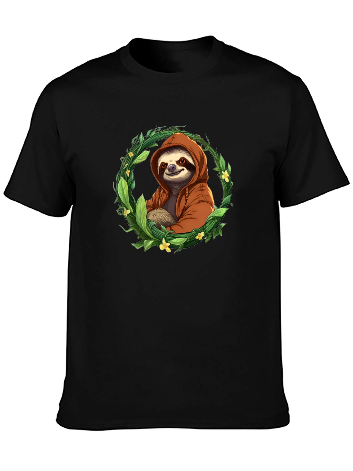 Sloth in Hoodie T-Shirt - Relaxed Style