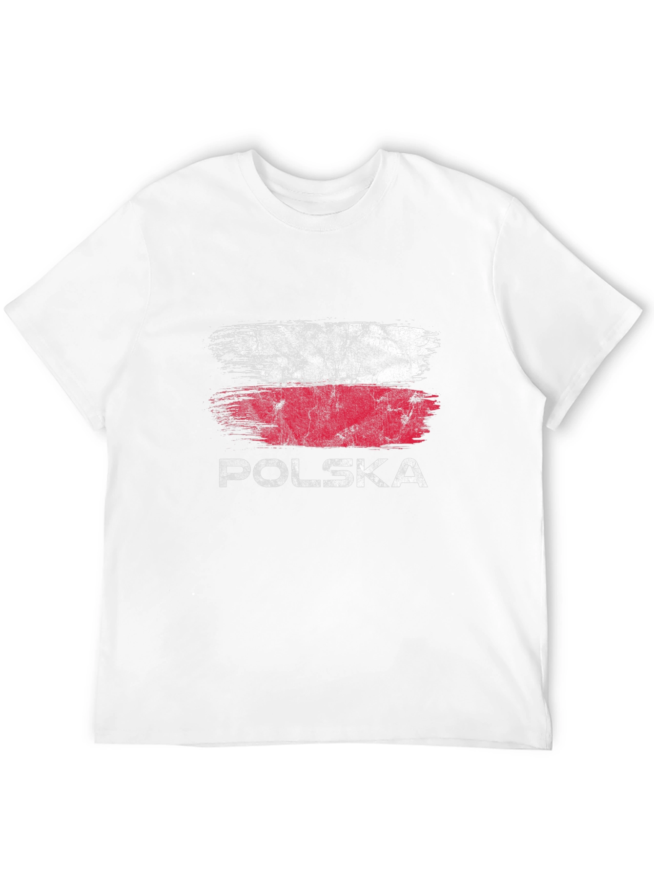 Polska Flag Grunge T-Shirt - Black