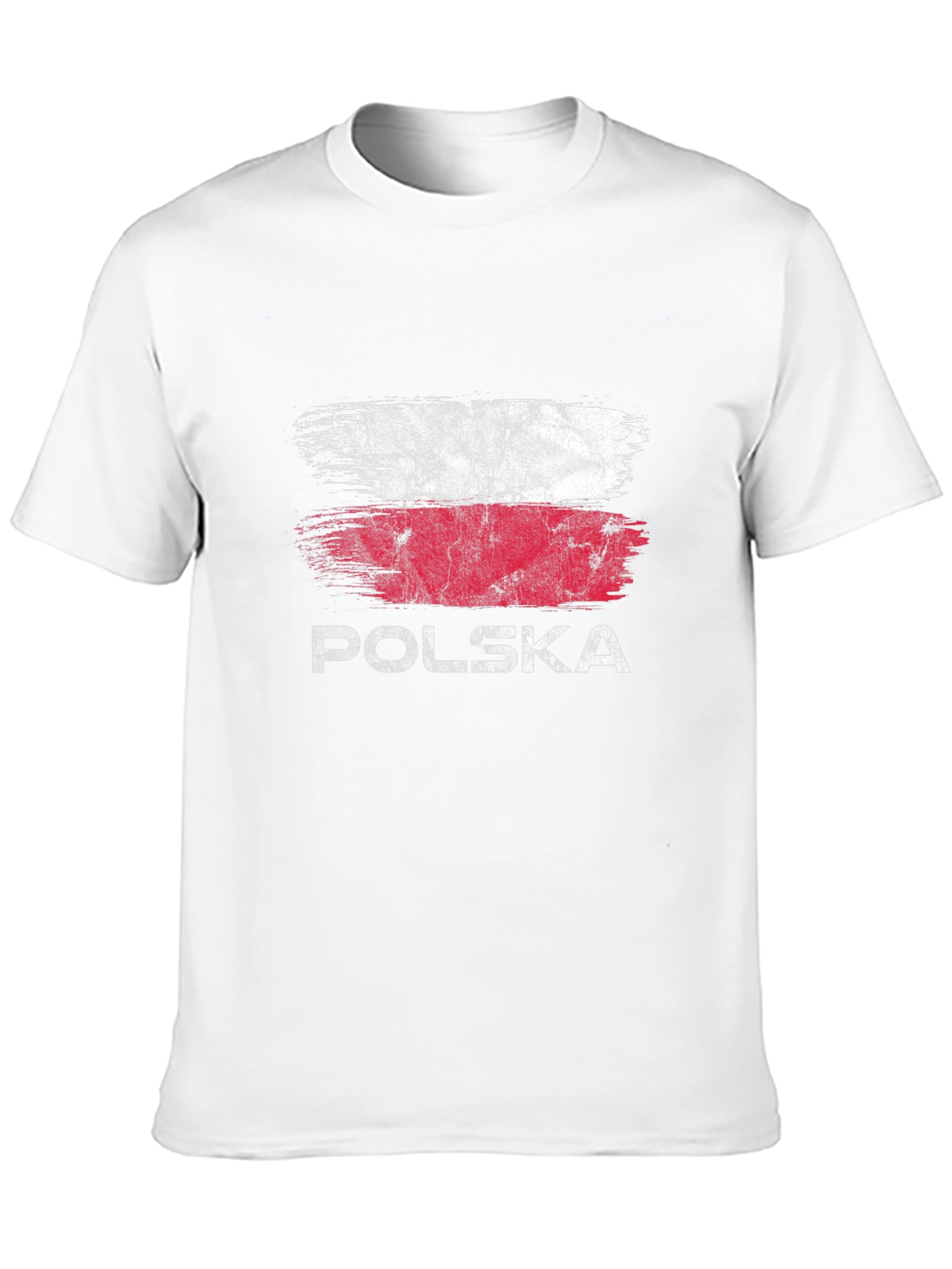 Polska Flag Grunge T-Shirt - Black