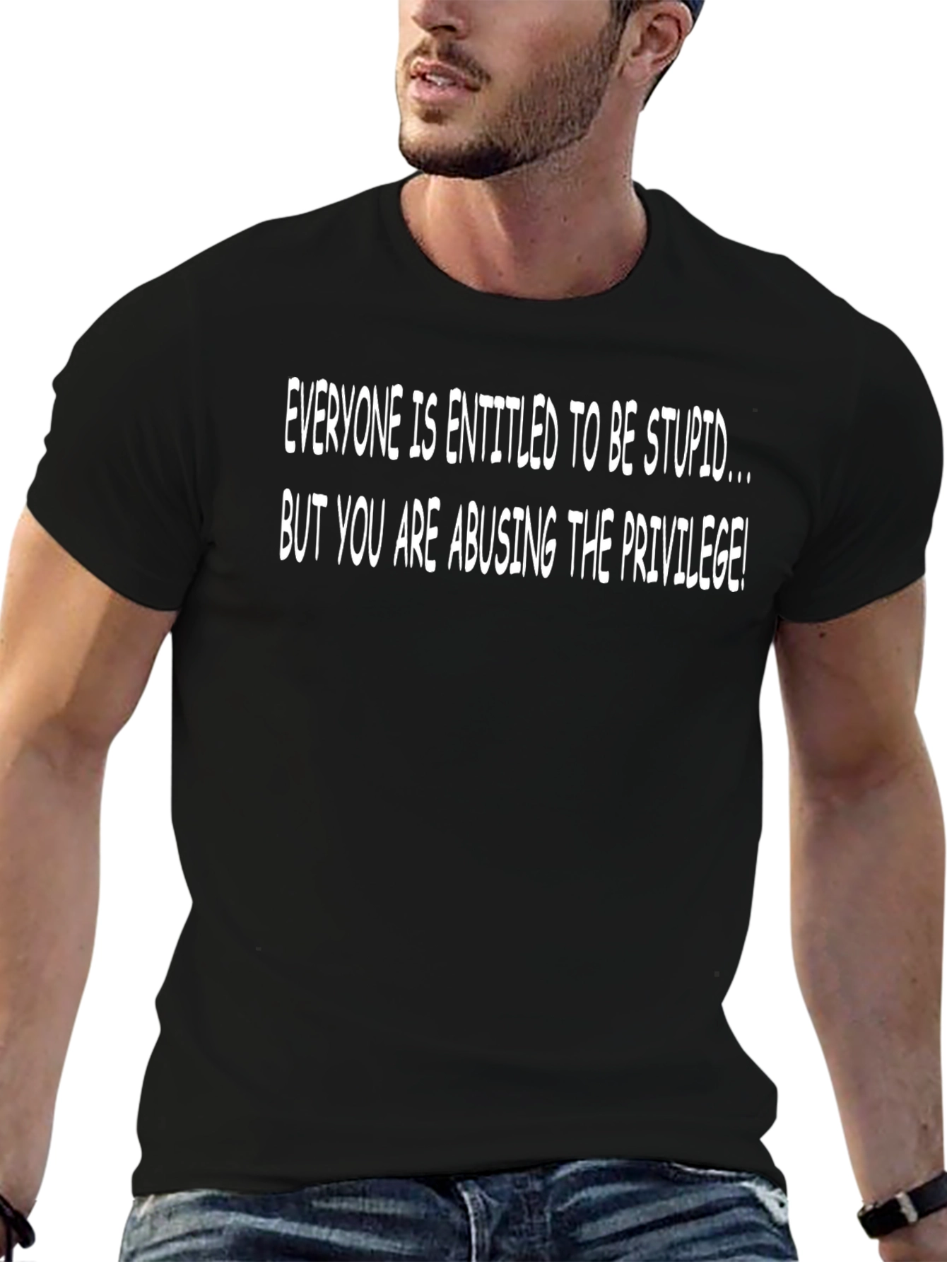 Funny Entitled to be Stupid Black T-Shirt