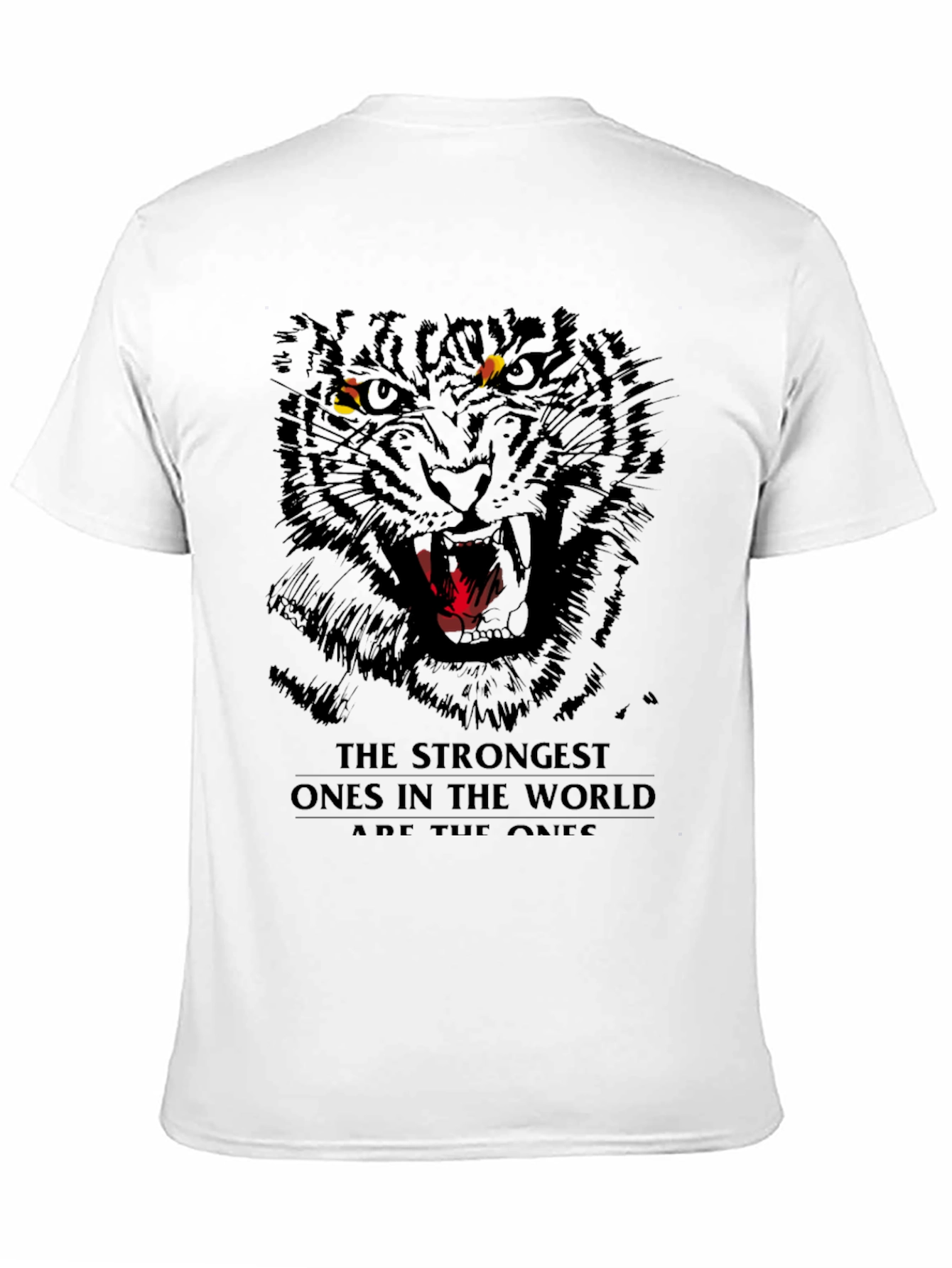 Mens Black Tiger Graphic T-Shirt - Fierce Design