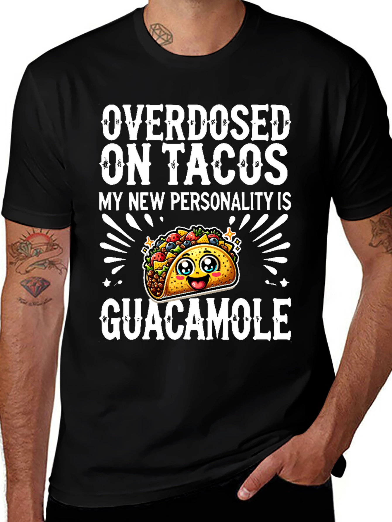 Taco Lover Graphic Tee - Overdosed on Tacos