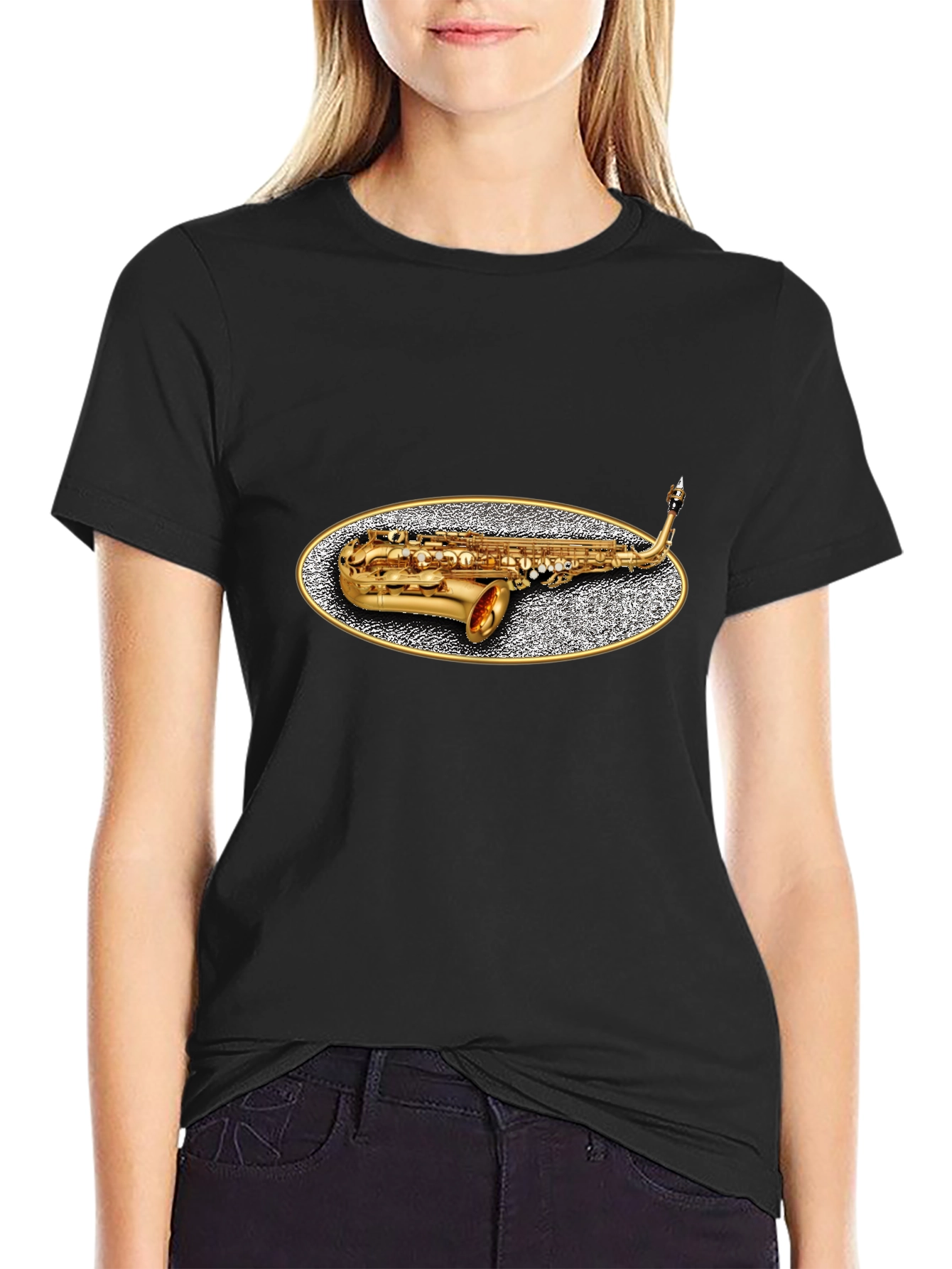 Saxophone Graphic Tee - Musicians Black T-Shirt