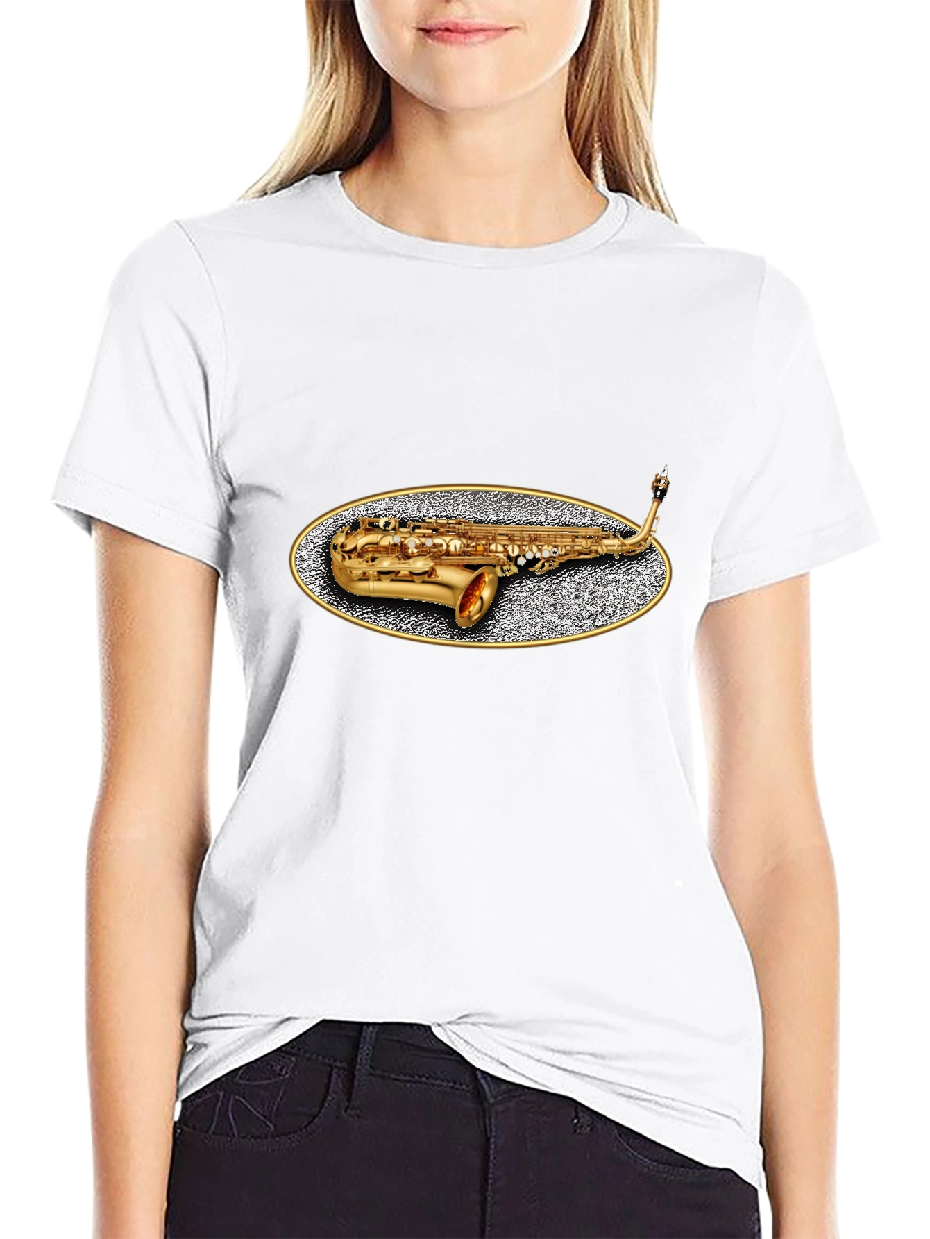 Saxophone Graphic Tee - Musicians Black T-Shirt