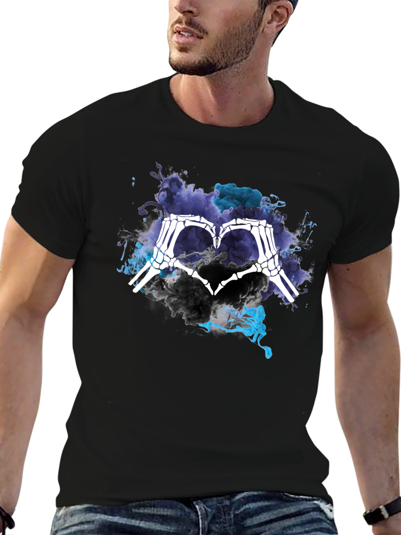 Skeleton Hand Heart Graphic Tee