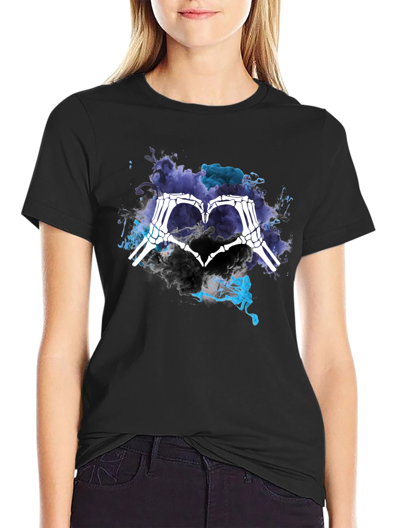 Skeleton Hand Heart Graphic Tee
