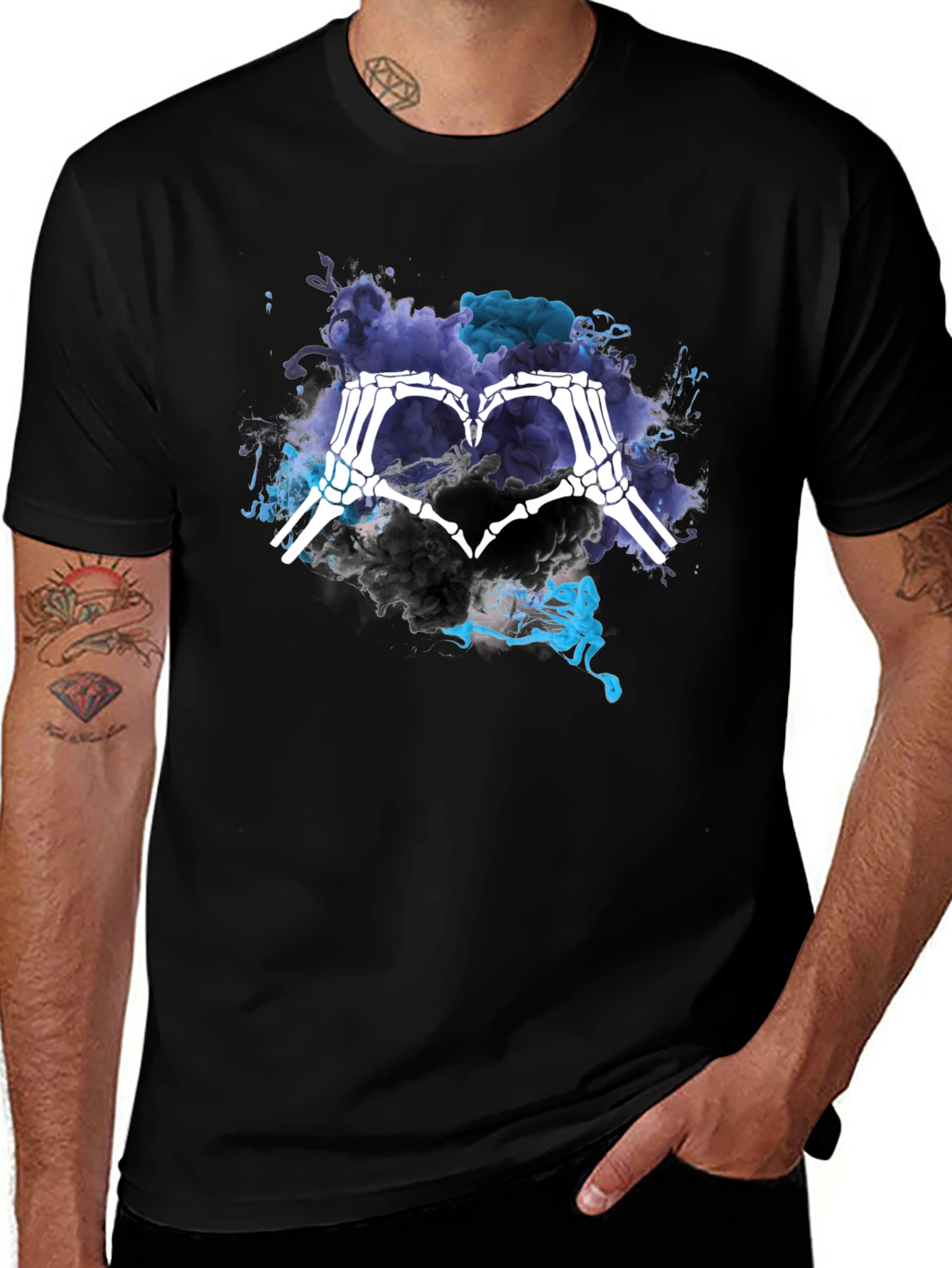 Skeleton Hand Heart Graphic Tee