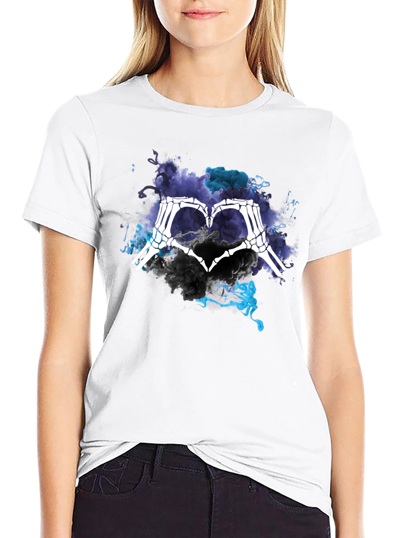 Skeleton Hand Heart Graphic Tee