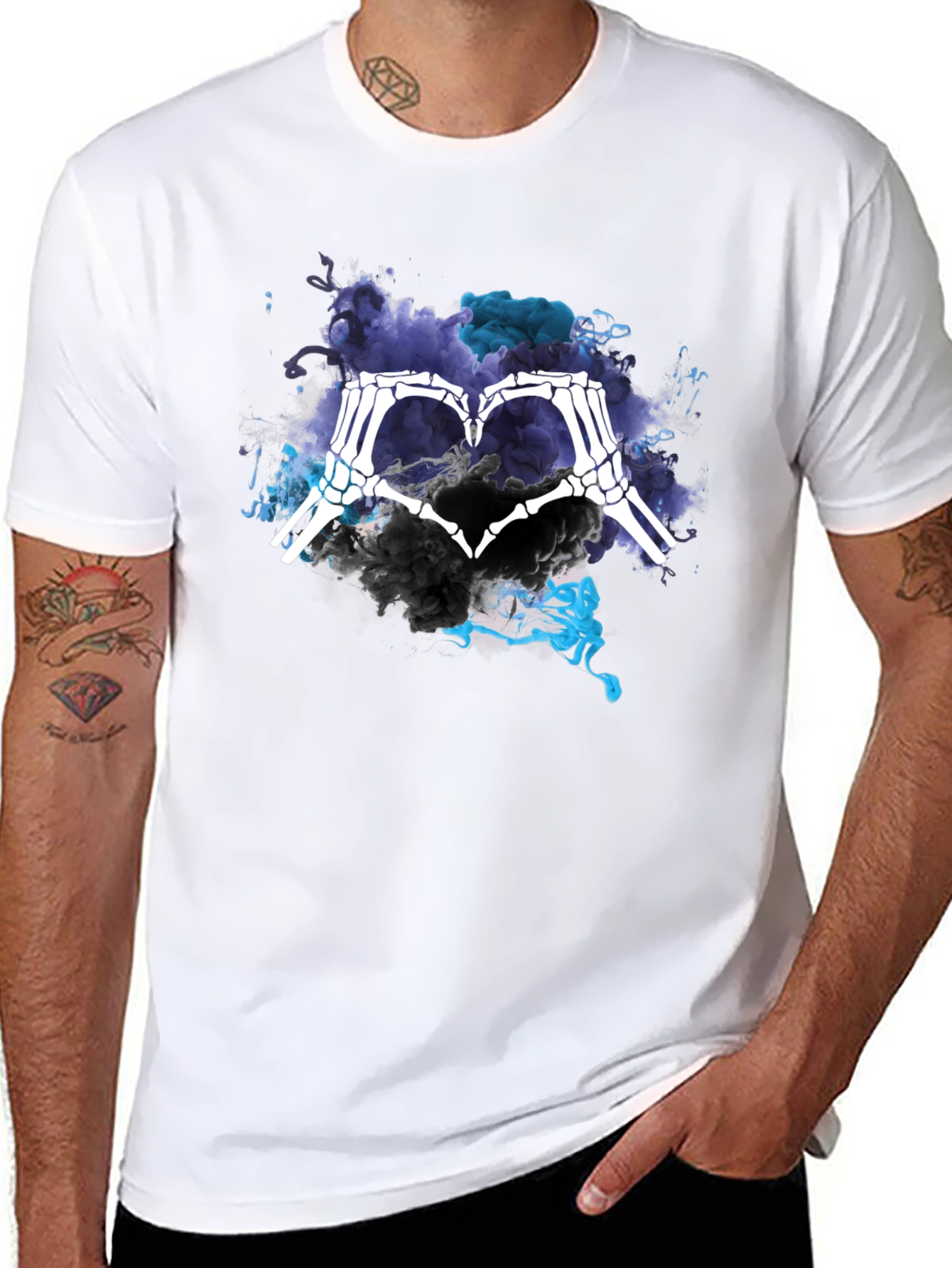 Skeleton Hand Heart Graphic Tee