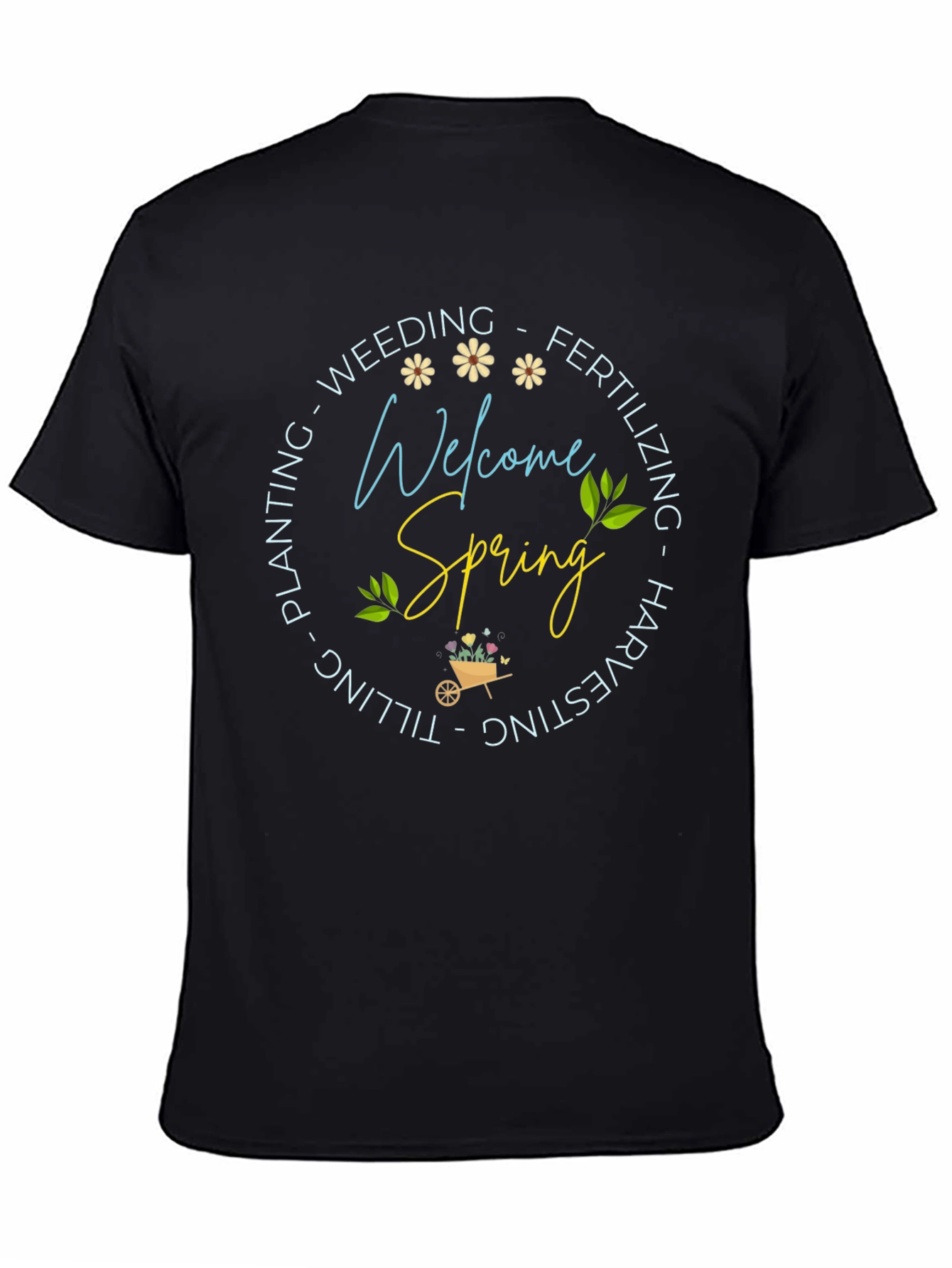 Welcome Spring Black T-Shirt