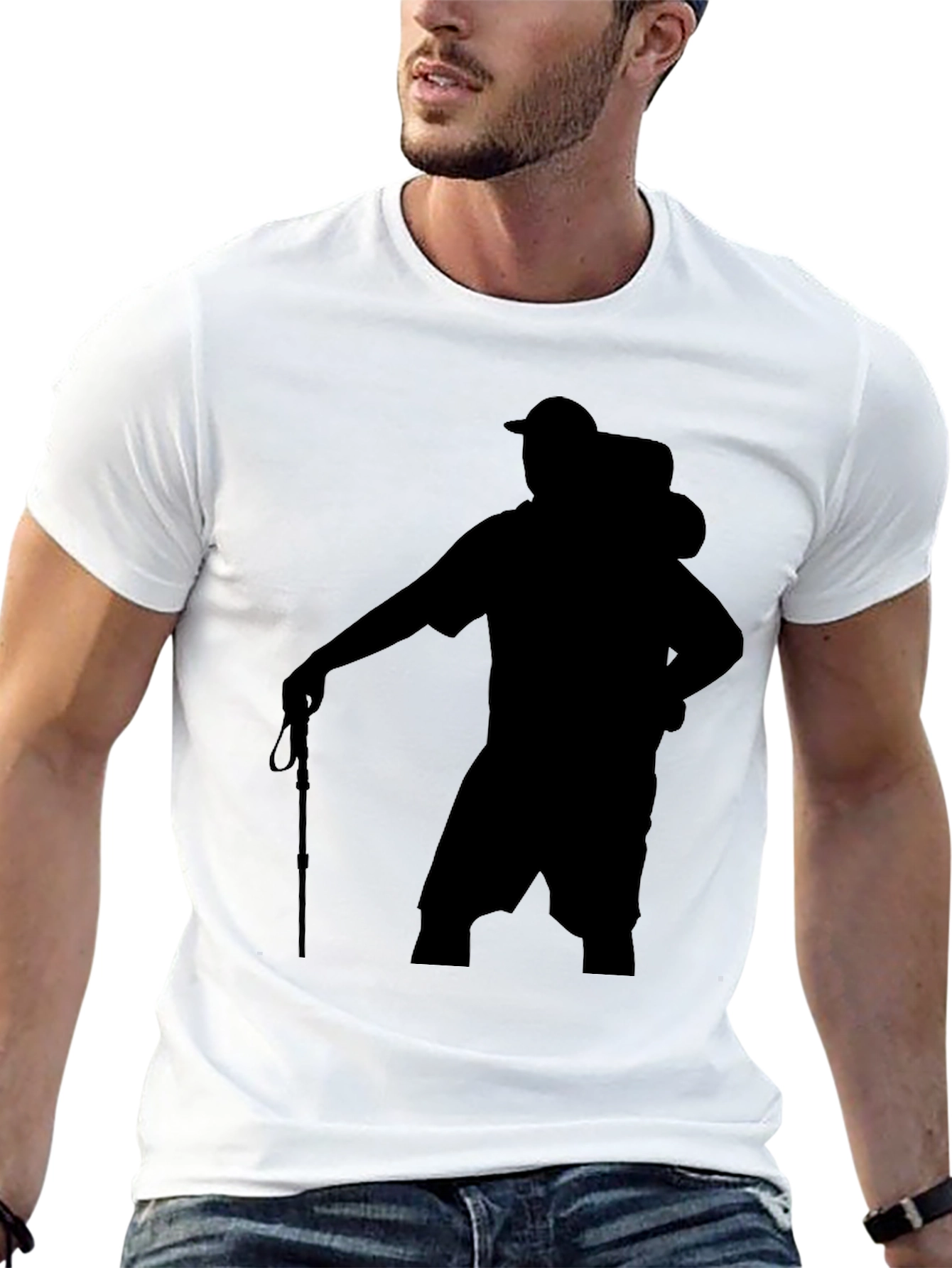 Hiking Silhouette Graphic Black Tee