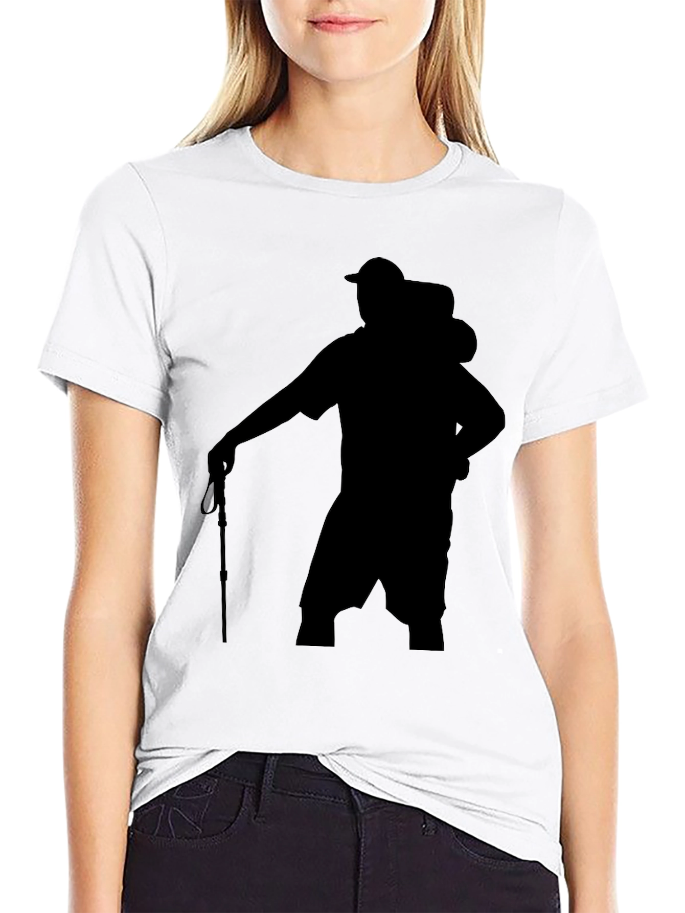 Hiking Silhouette Graphic Black Tee