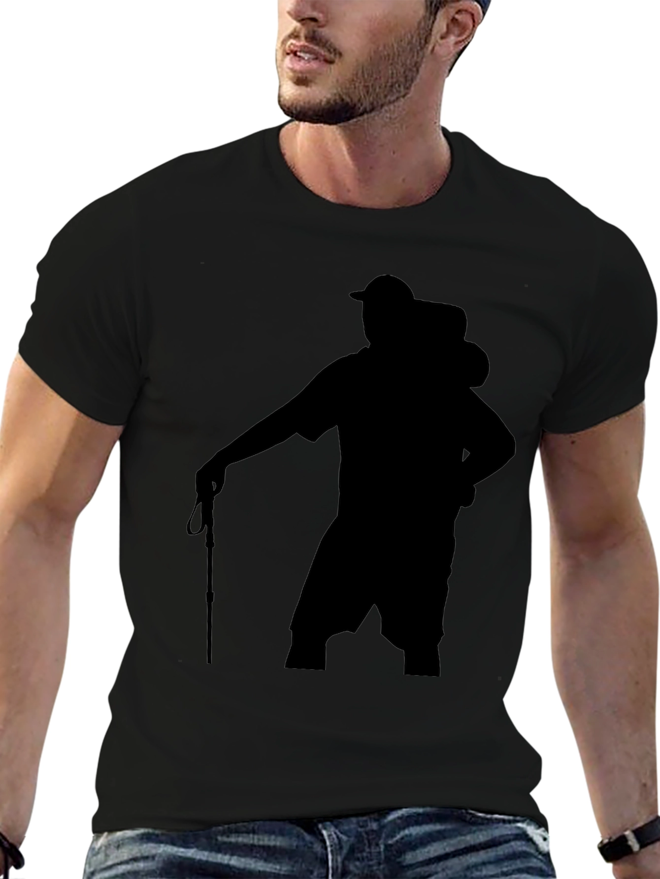 Hiking Silhouette Graphic Black Tee