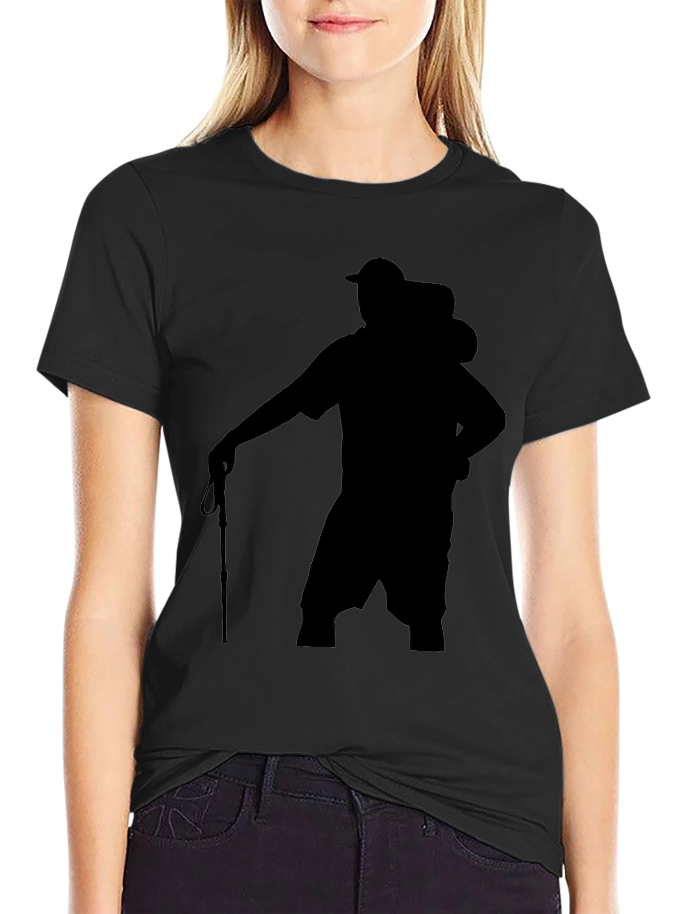 Hiking Silhouette Graphic Black Tee
