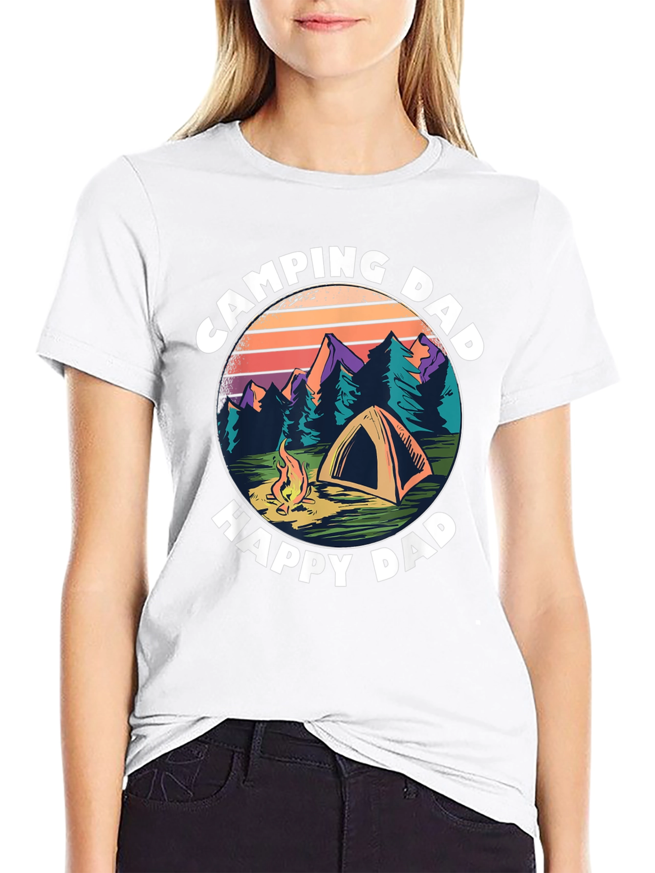 Camping Dad T-Shirt - Happy Camper Graphic Tee