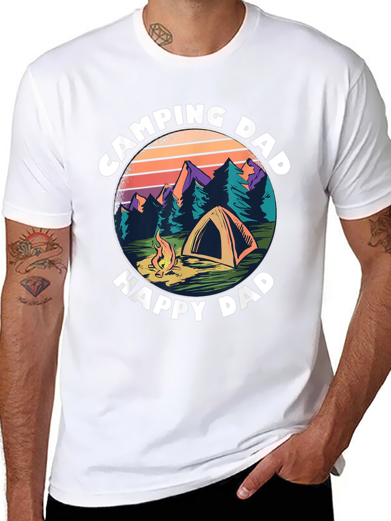 Camping Dad T-Shirt - Happy Camper Graphic Tee