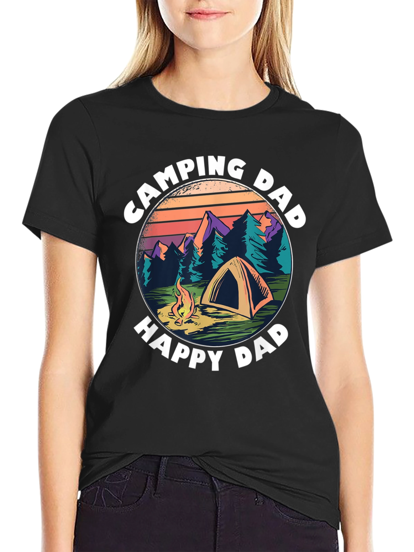 Camping Dad T-Shirt - Happy Camper Graphic Tee