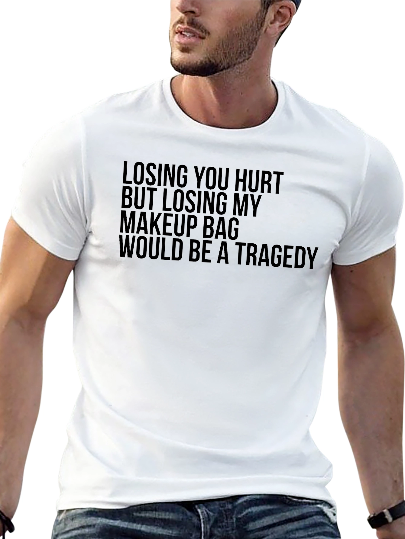 Humorous Makeup Bag Loss Tragedy T-Shirt