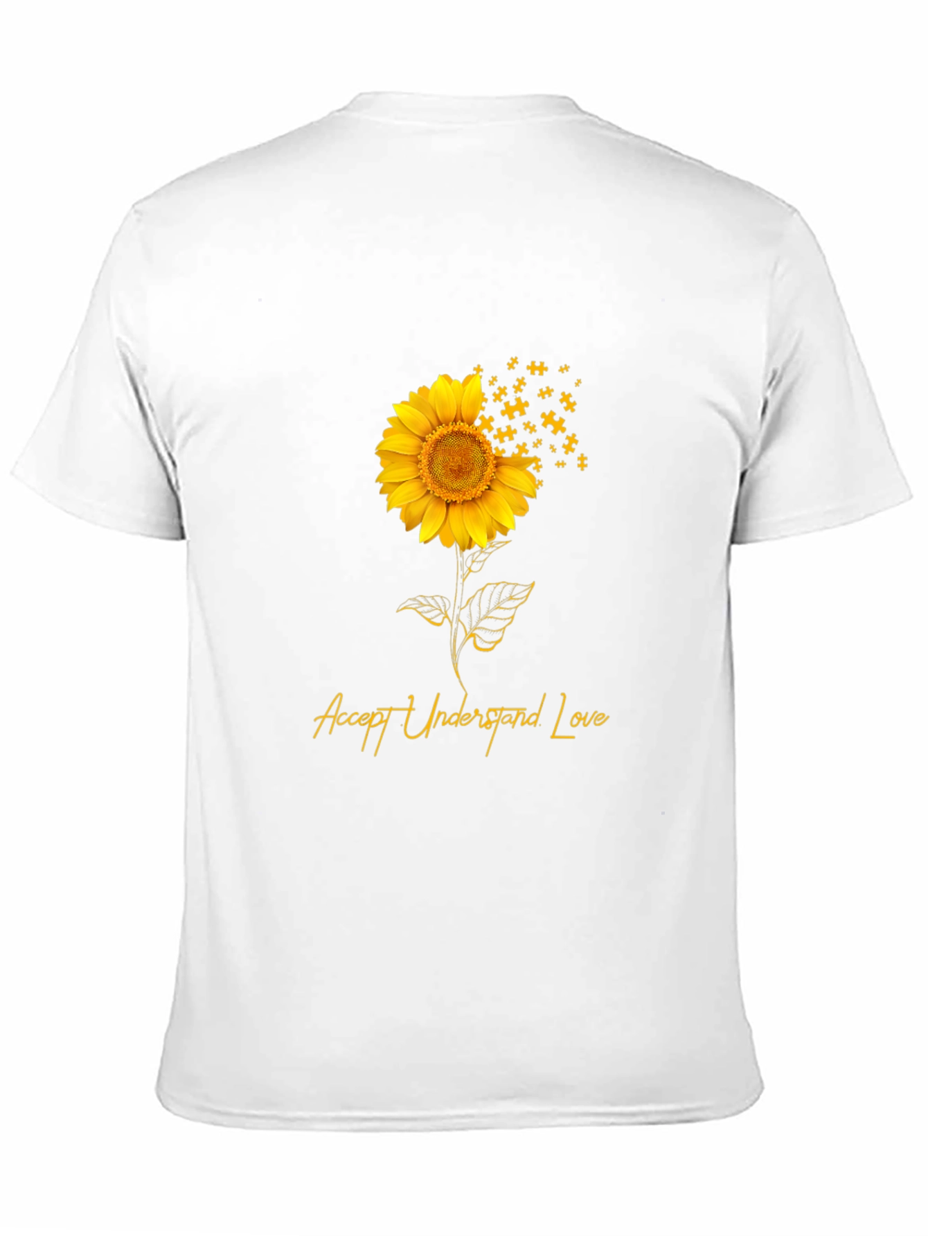 Accept Understand Love Sunflower Puzzle Piece T-Shirt