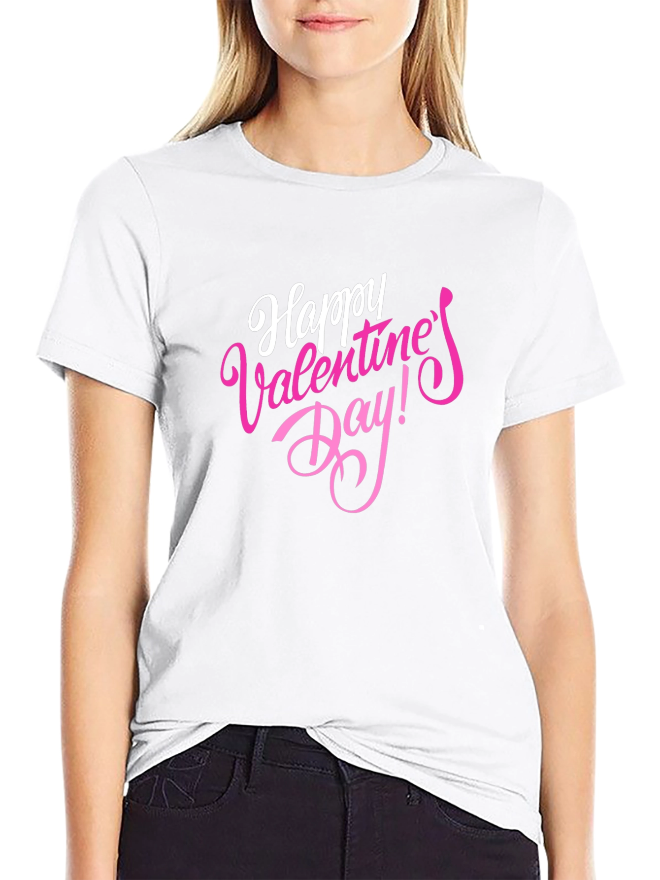 Happy Valentines Day Black T-Shirt