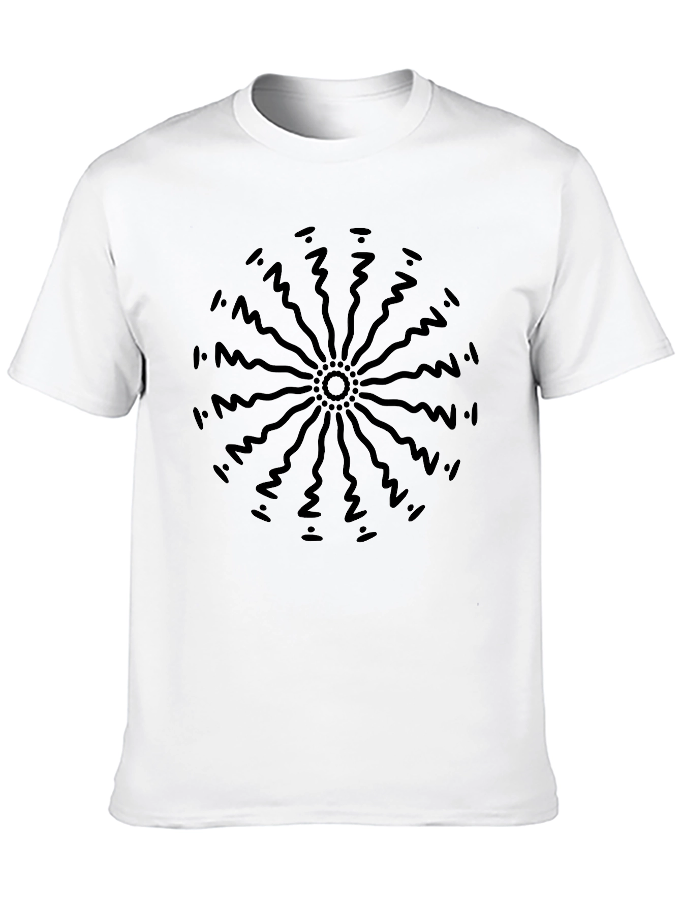 Abstract Sun Ray Graphic Tee - Black