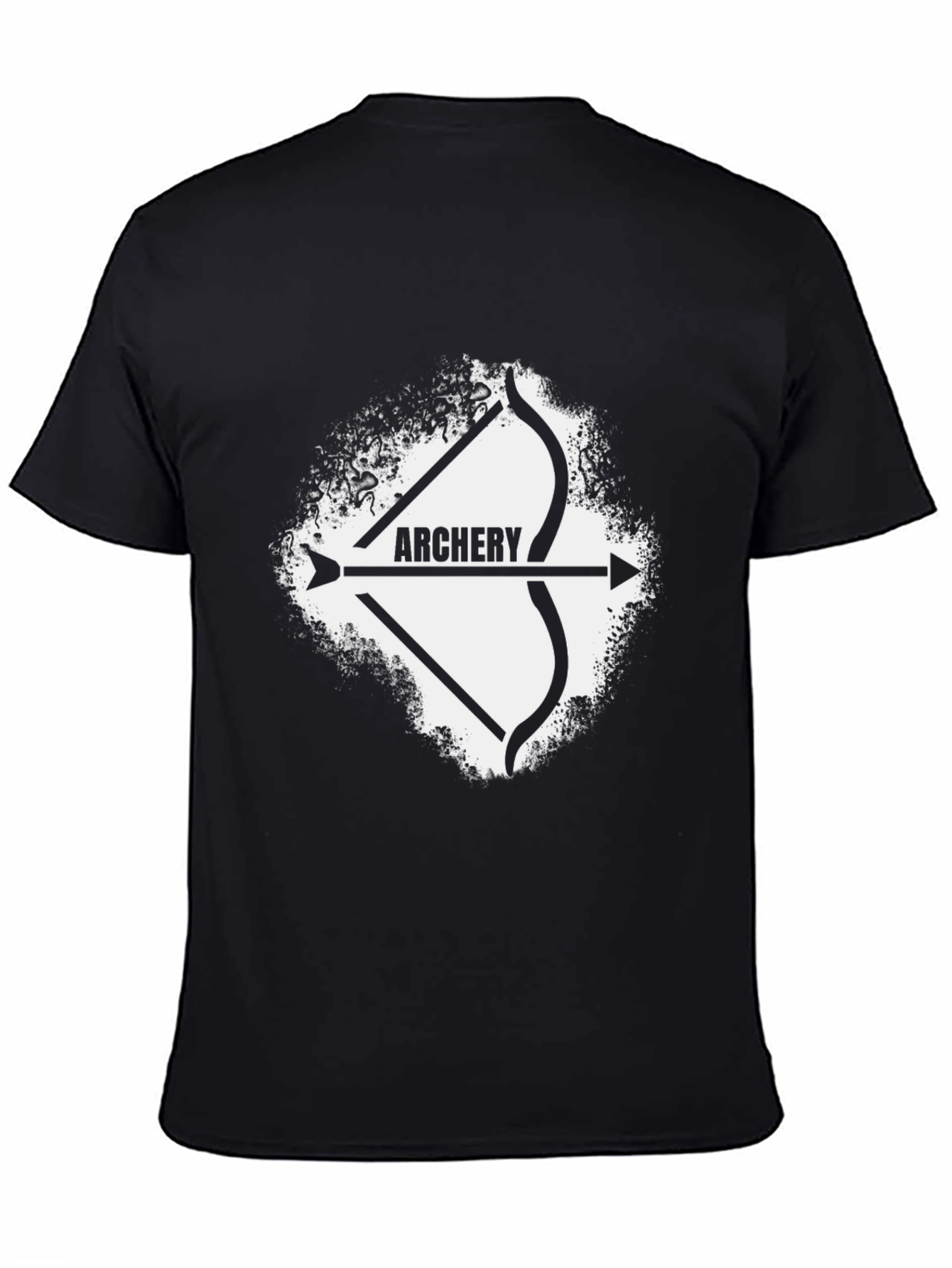 Archery Bow and Arrow Graphic Tee - Black