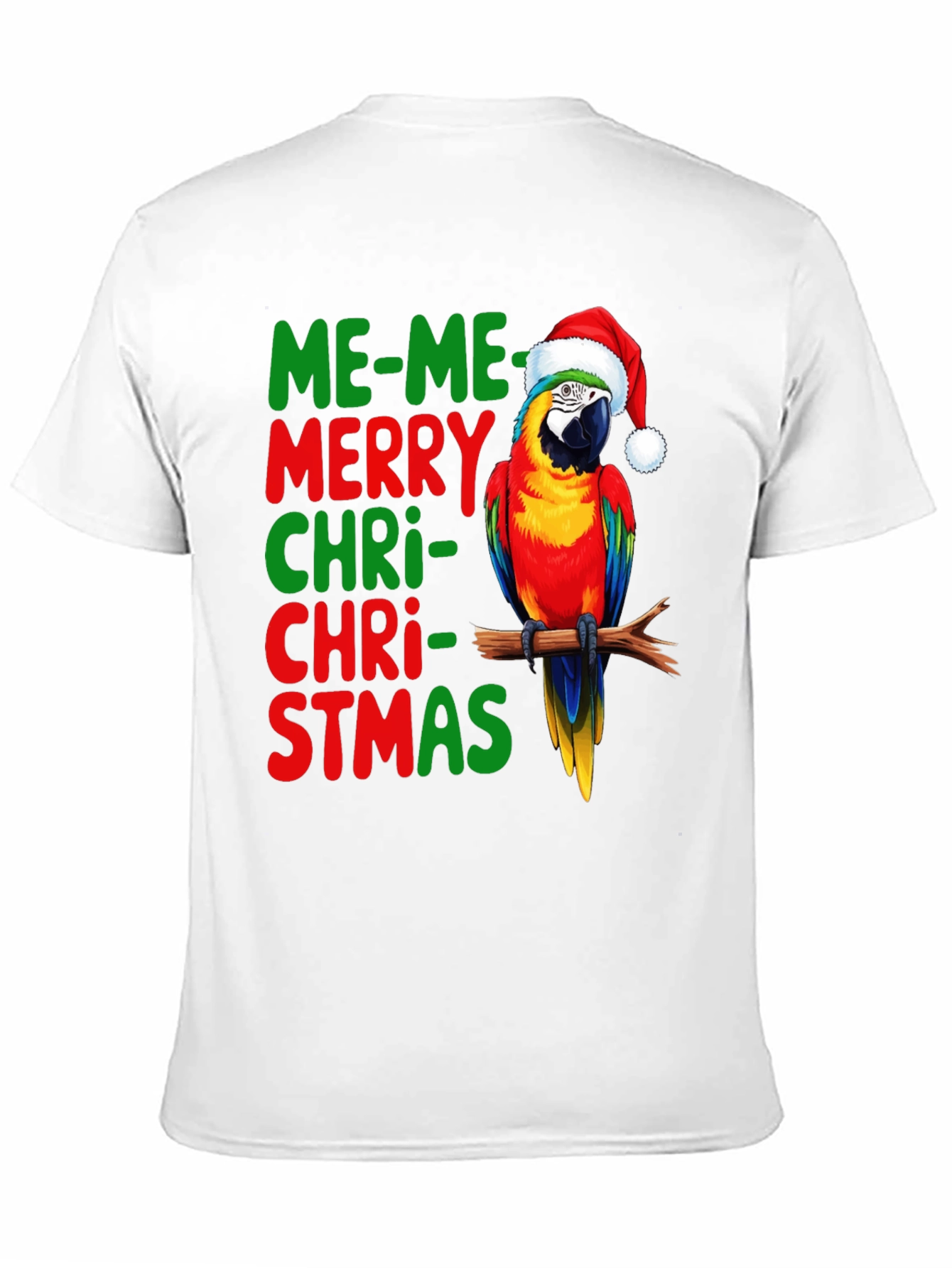 Me-Me Merry Christmas Parrot Graphic Tee