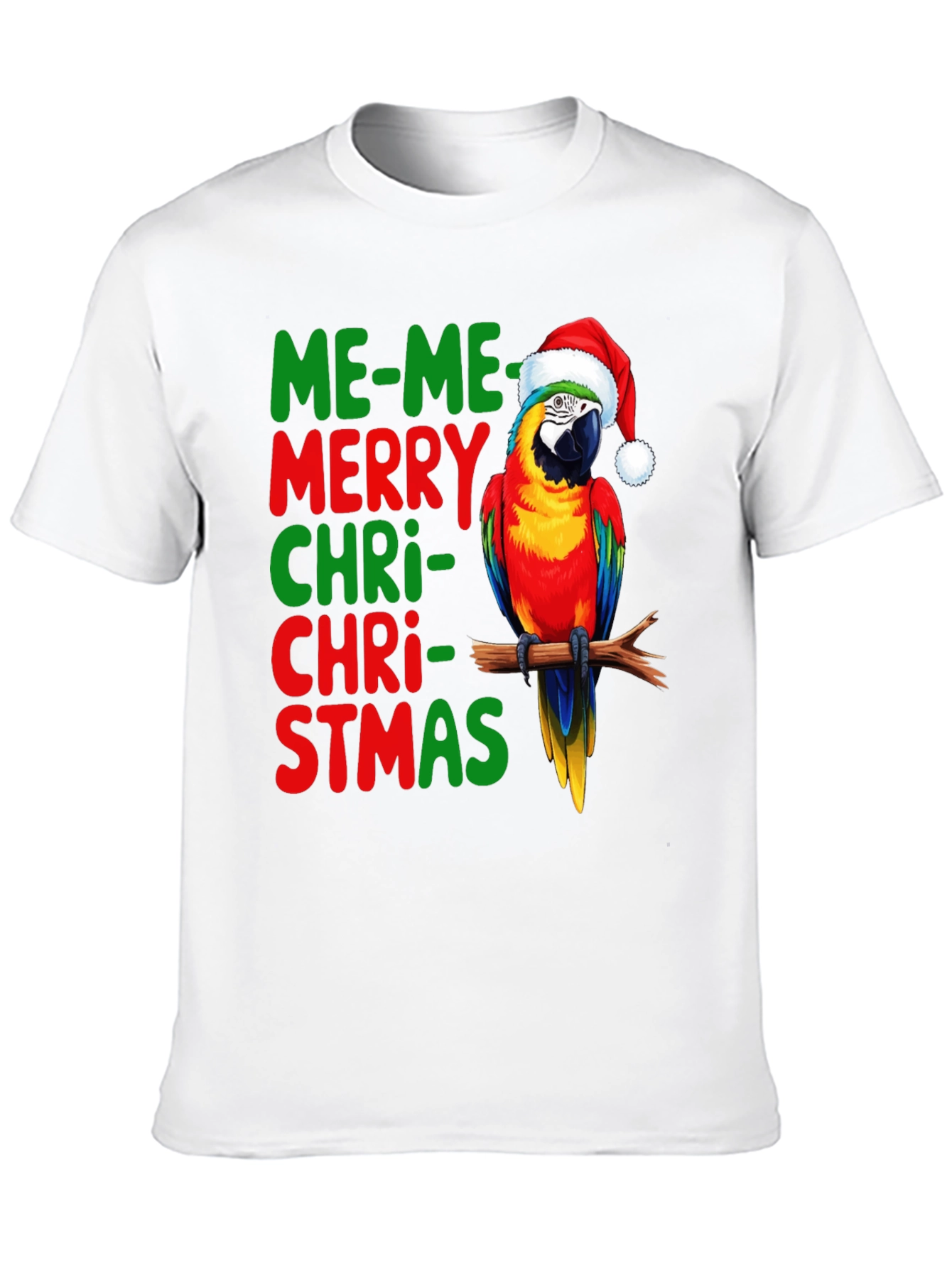 Me-Me Merry Christmas Parrot Graphic Tee