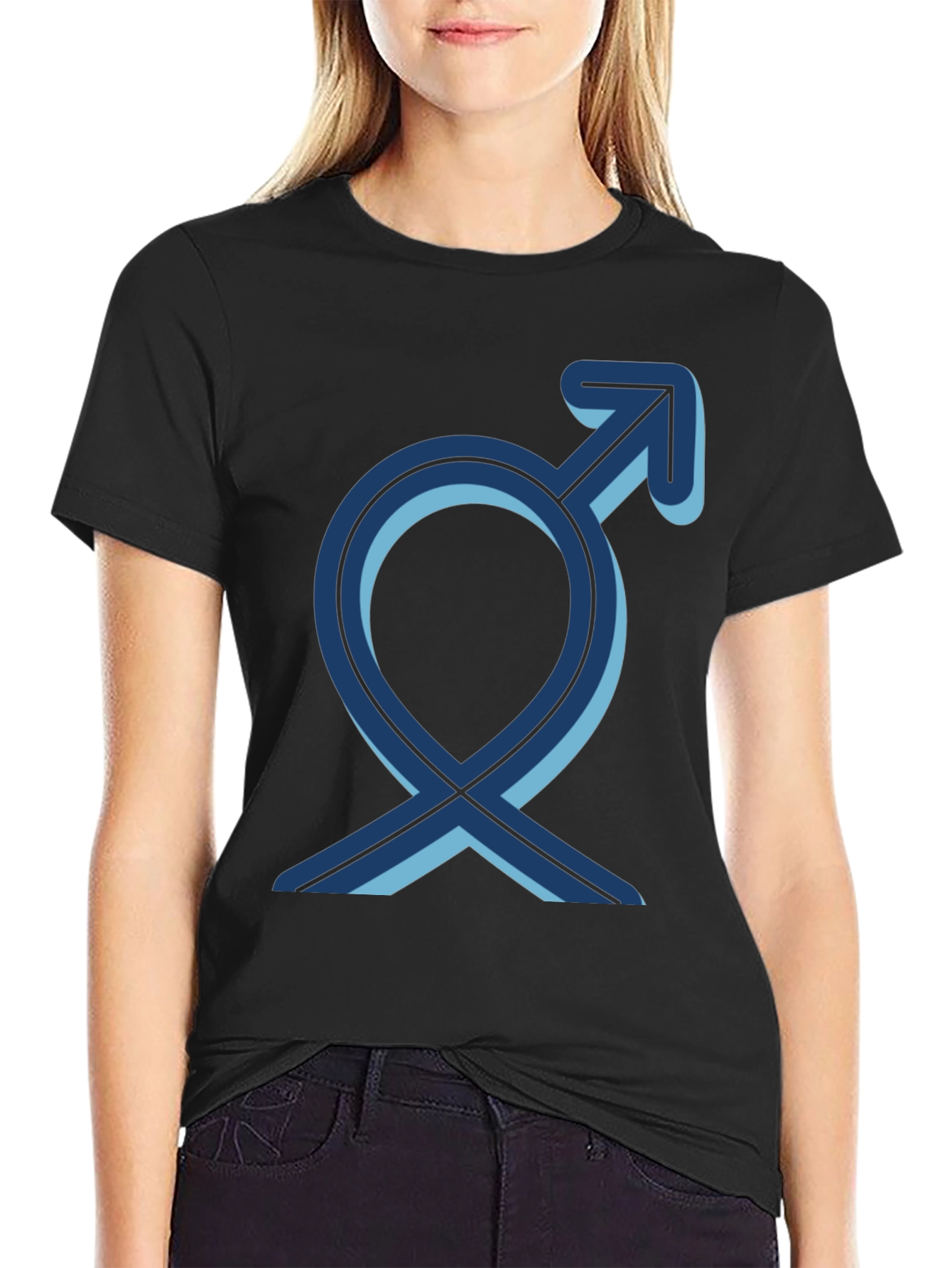 Mens Black T-Shirt with Gender Symbol