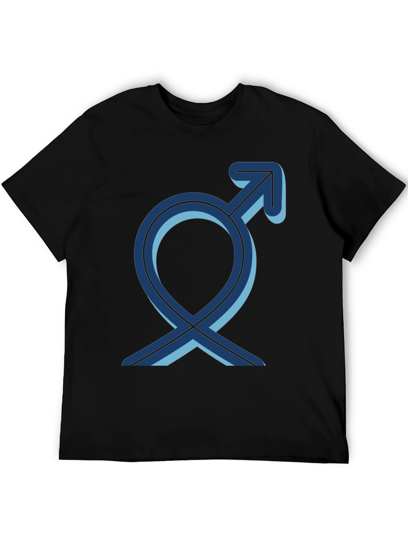 Mens Black T-Shirt with Gender Symbol