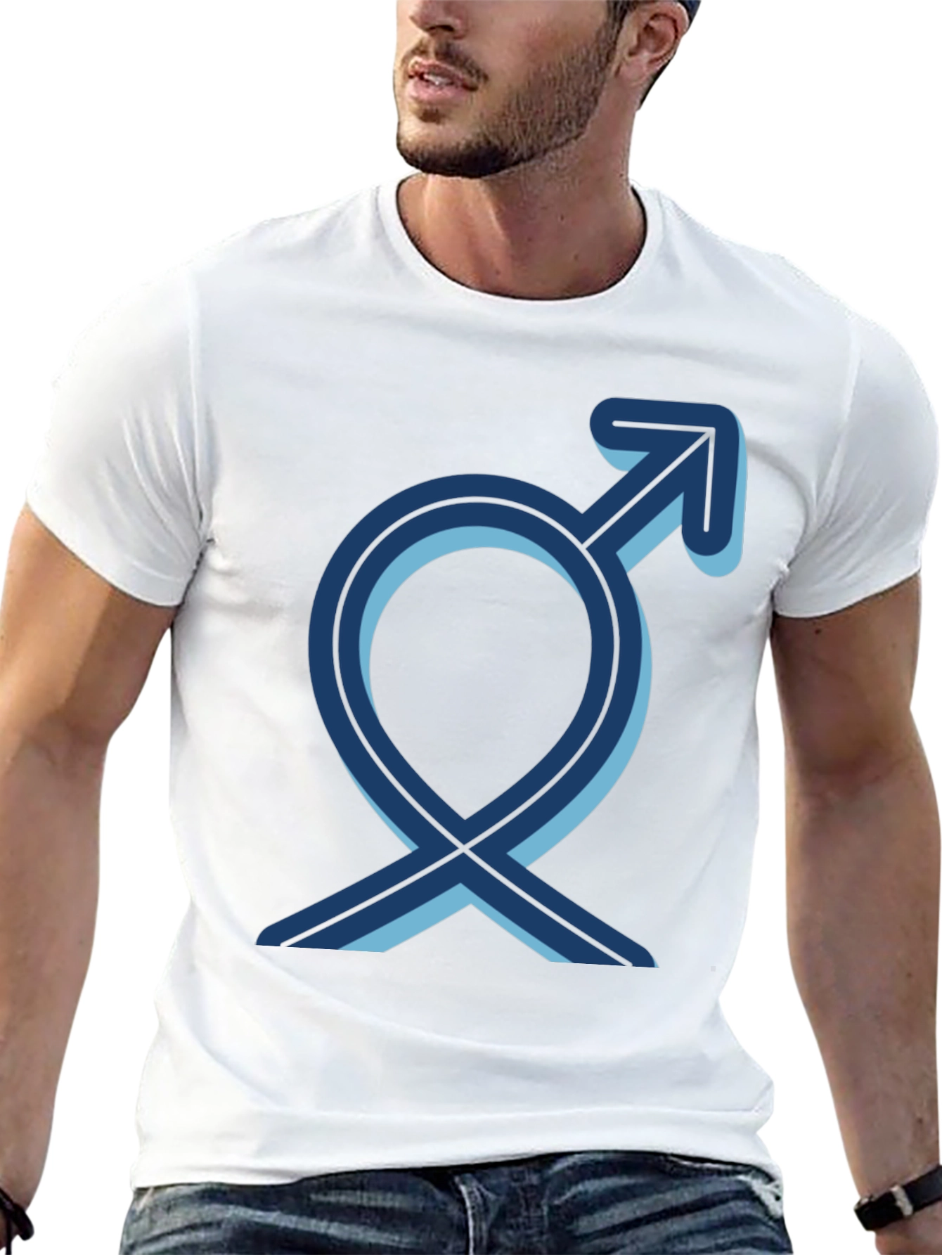 Mens Black T-Shirt with Gender Symbol