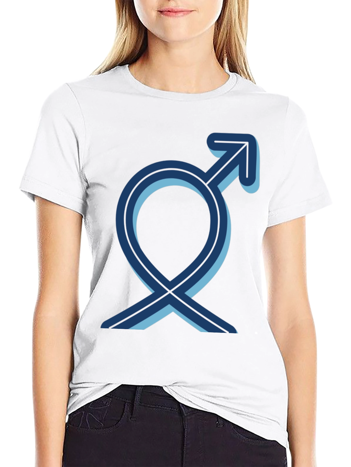 Mens Black T-Shirt with Gender Symbol