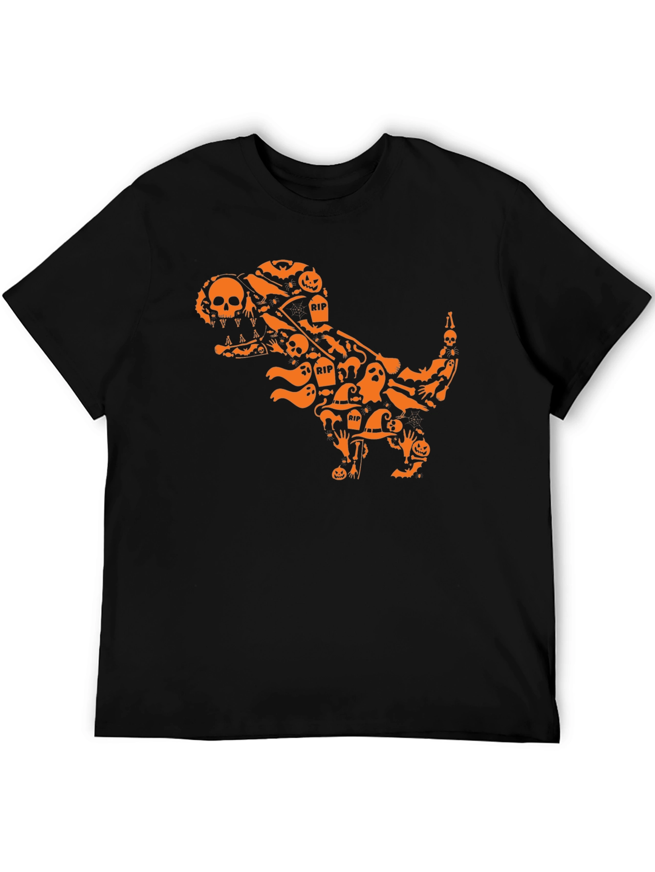 Halloween T-Rex Graphic Tee - Spooky Dinosaur Shirt