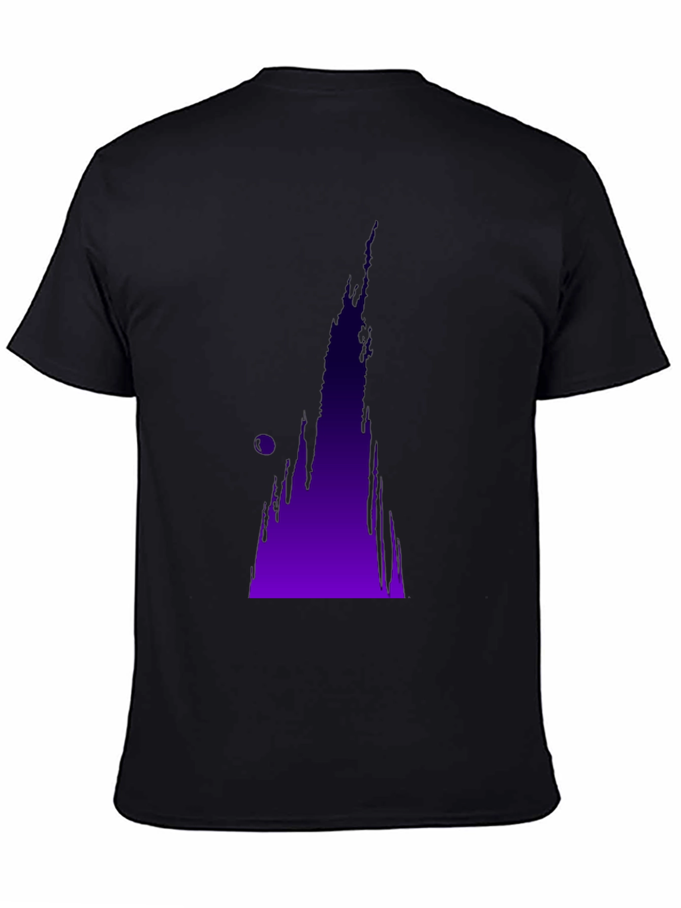 Abstract Purple Drip Design Black T-Shirt