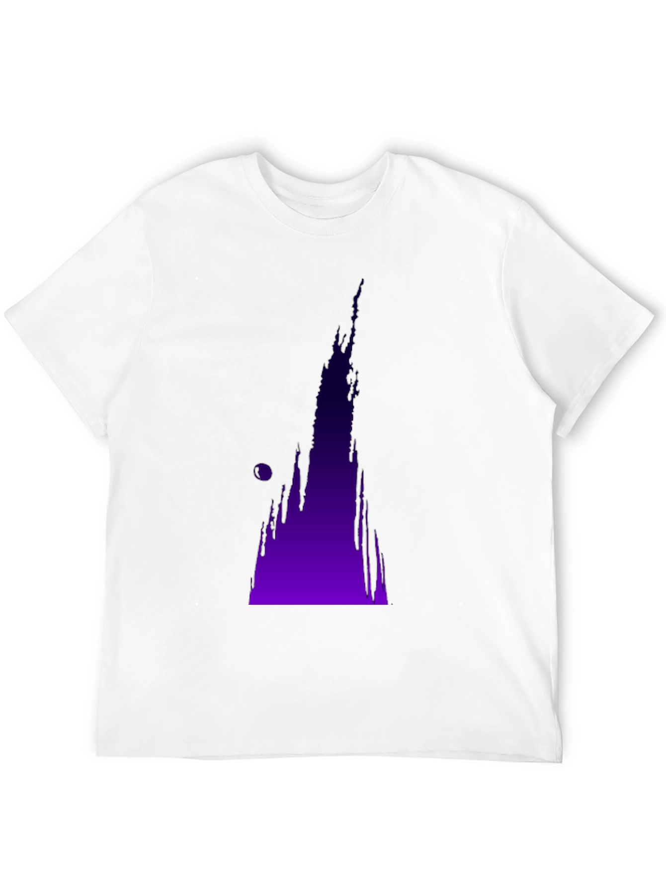 Abstract Purple Drip Design Black T-Shirt
