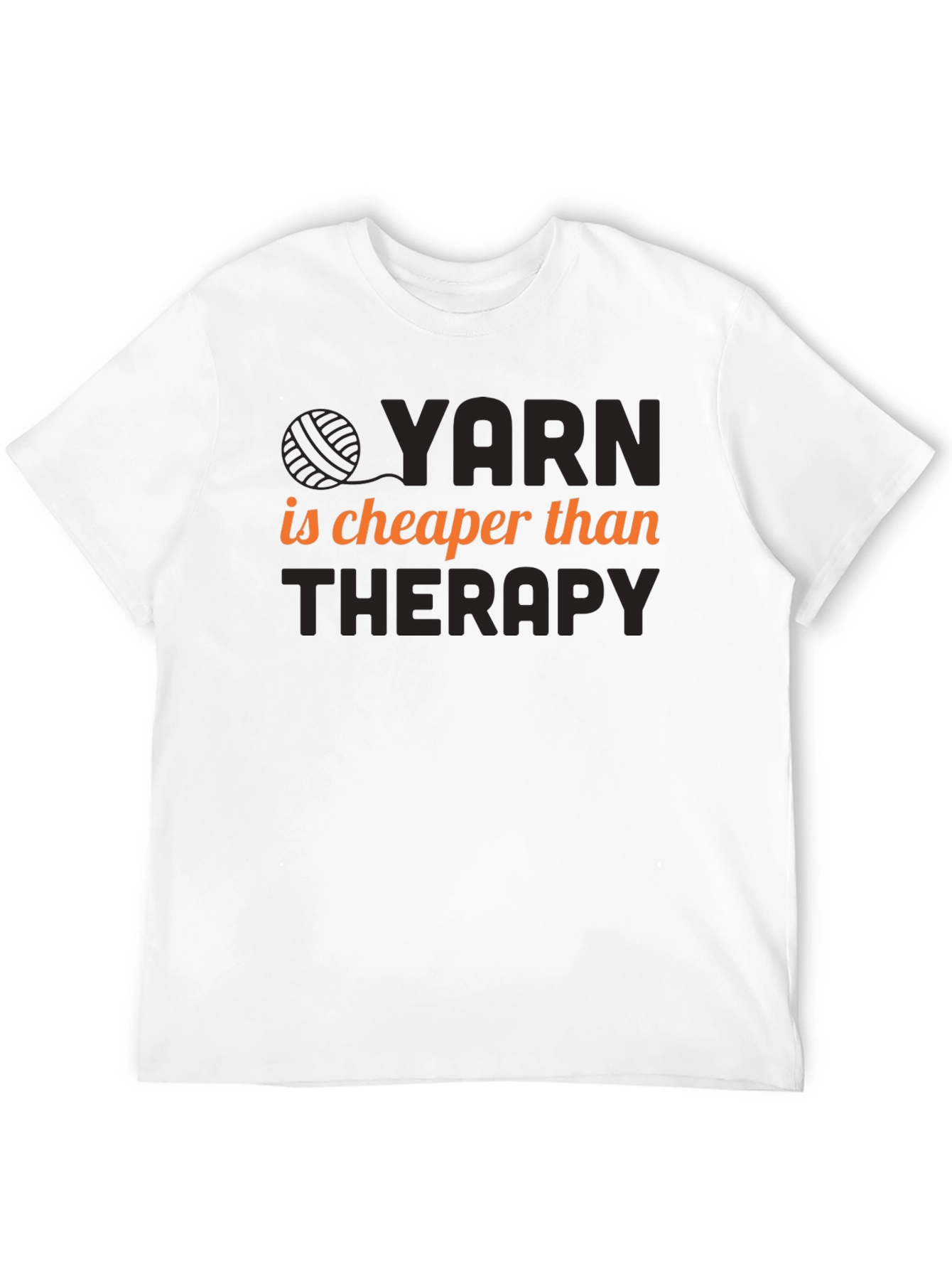 Yarn is Cheaper Than Therapy Black T-Shirt