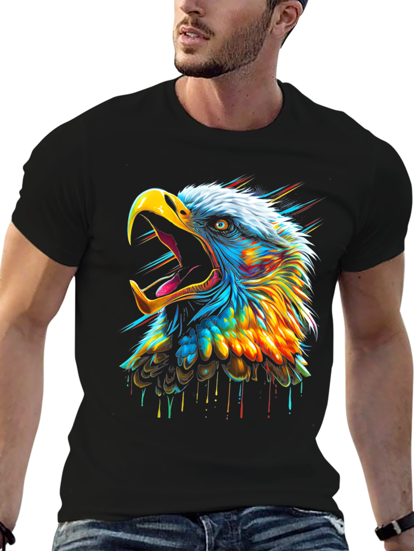 Bold Eagle Graphic T-Shirt - Vibrant Design