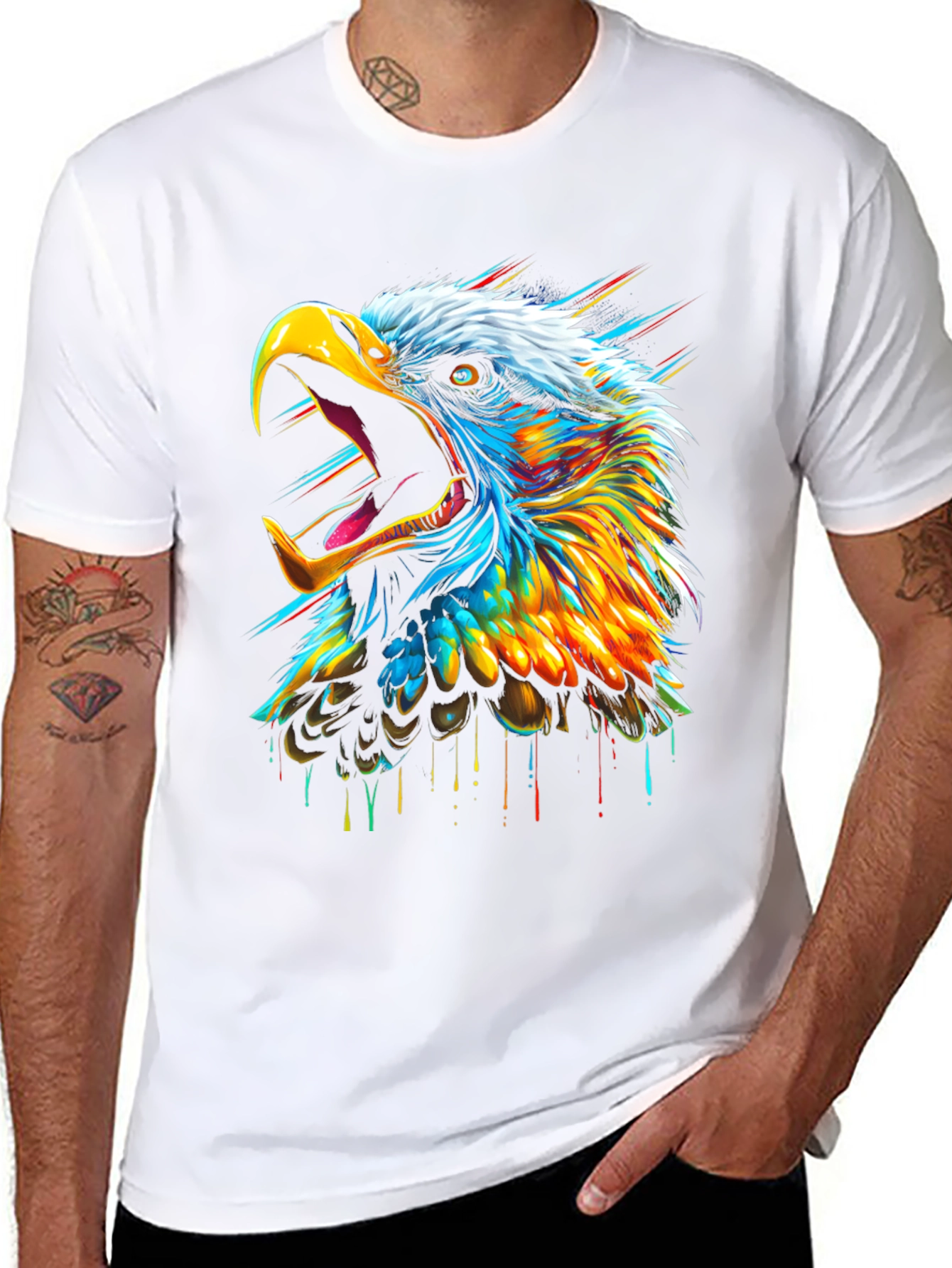 Bold Eagle Graphic T-Shirt - Vibrant Design