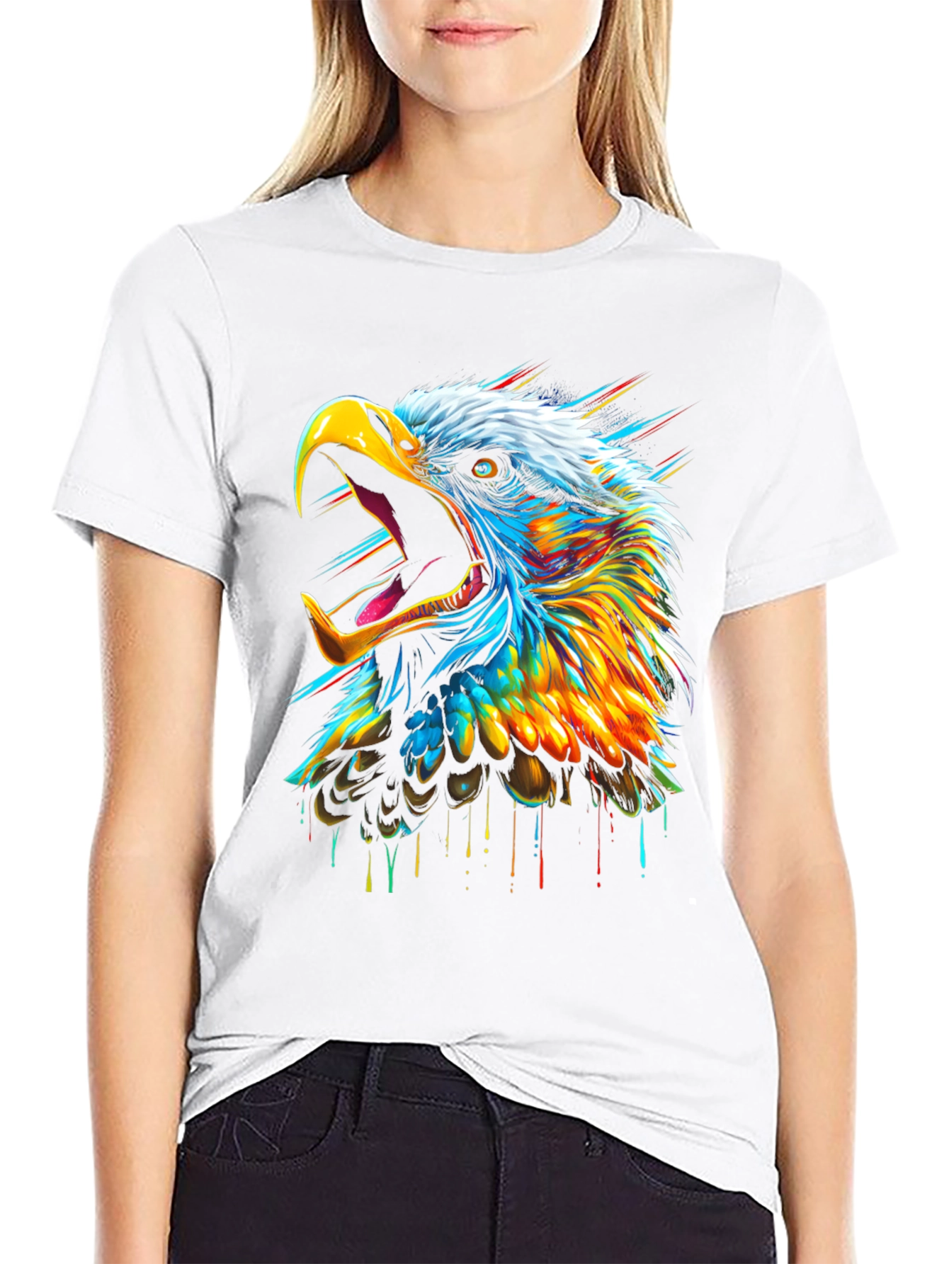 Bold Eagle Graphic T-Shirt - Vibrant Design