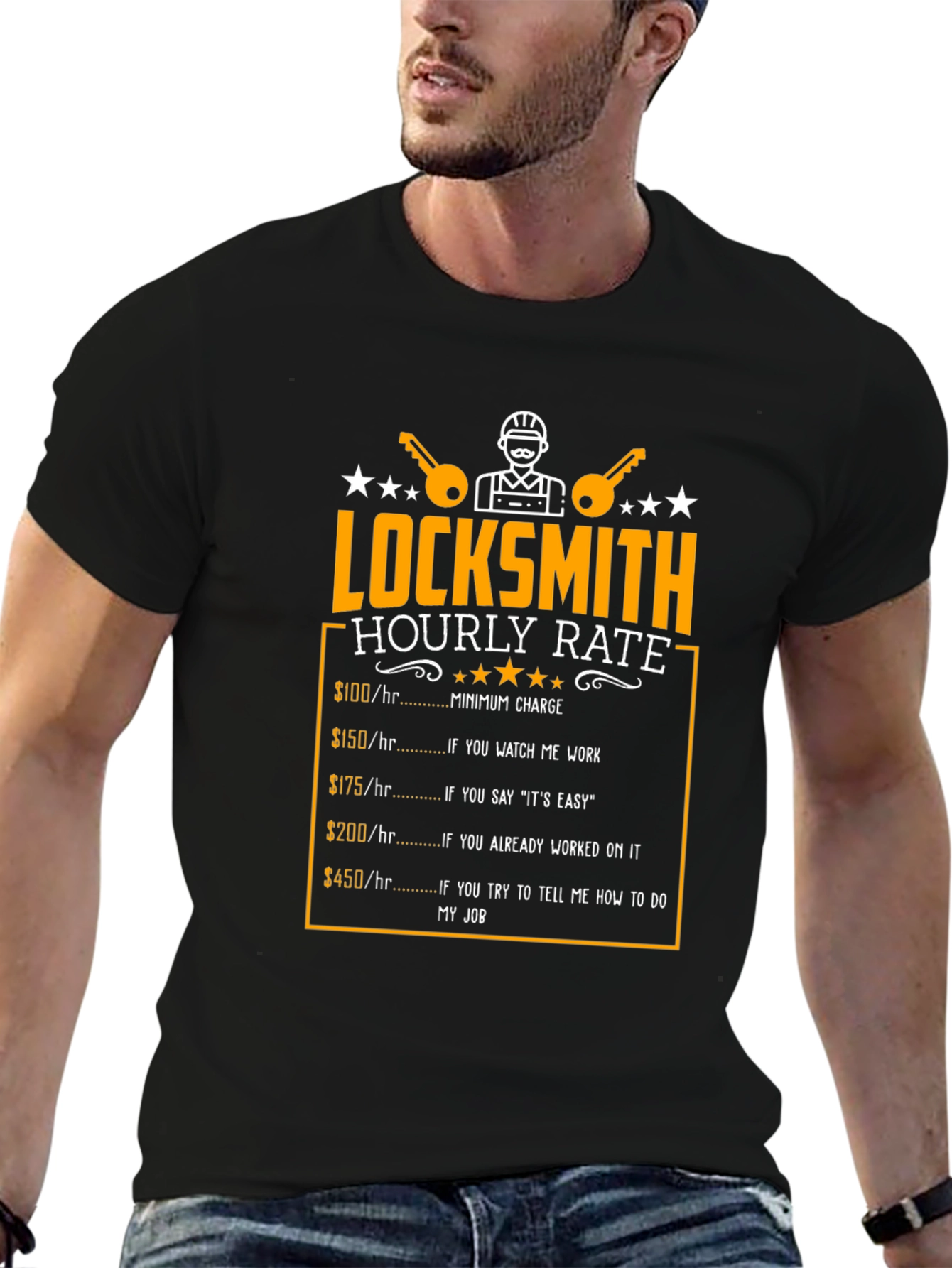 Locksmith Hourly Rate Funny Graphic T-Shirt