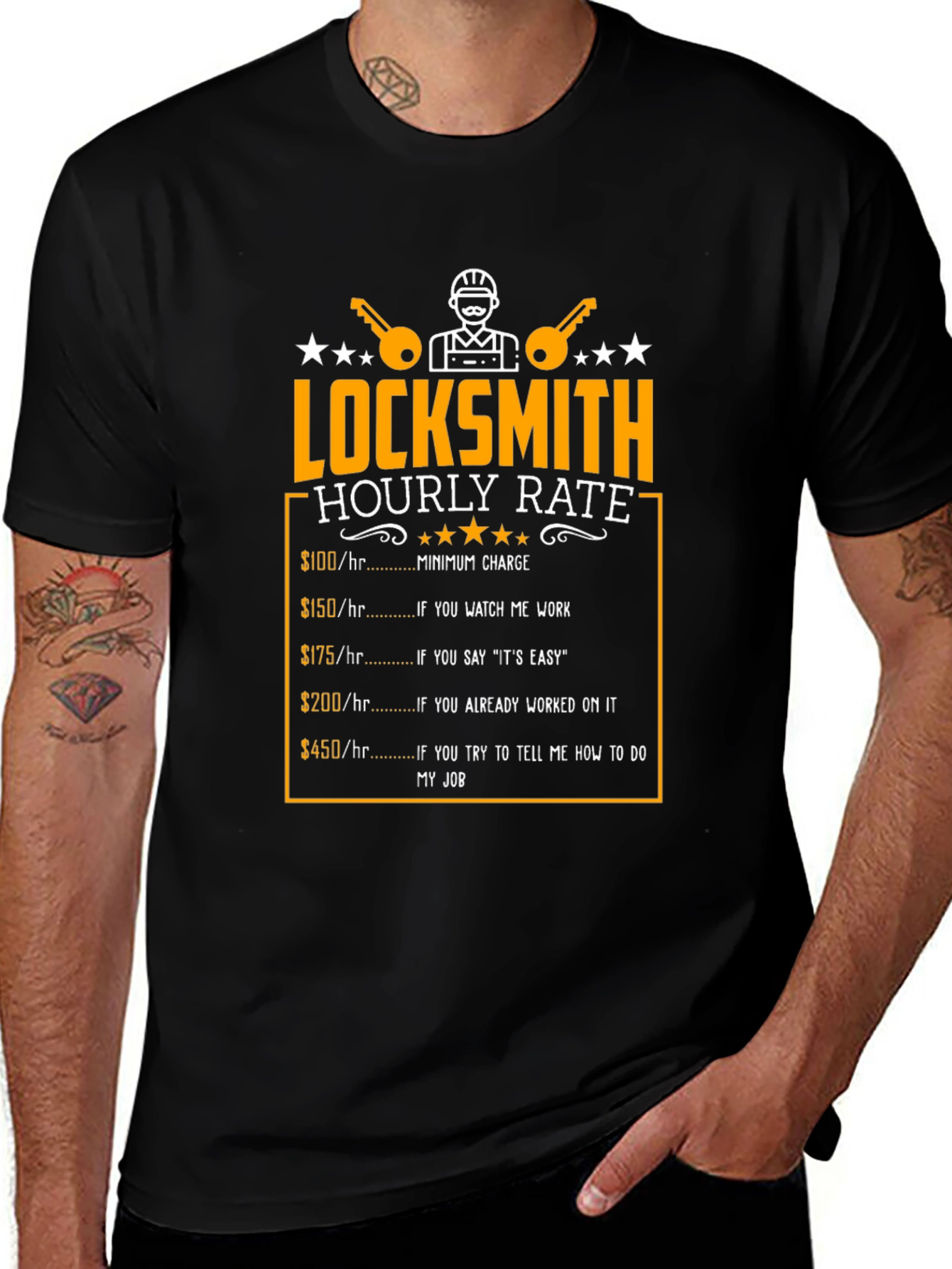 Locksmith Hourly Rate Funny Graphic T-Shirt