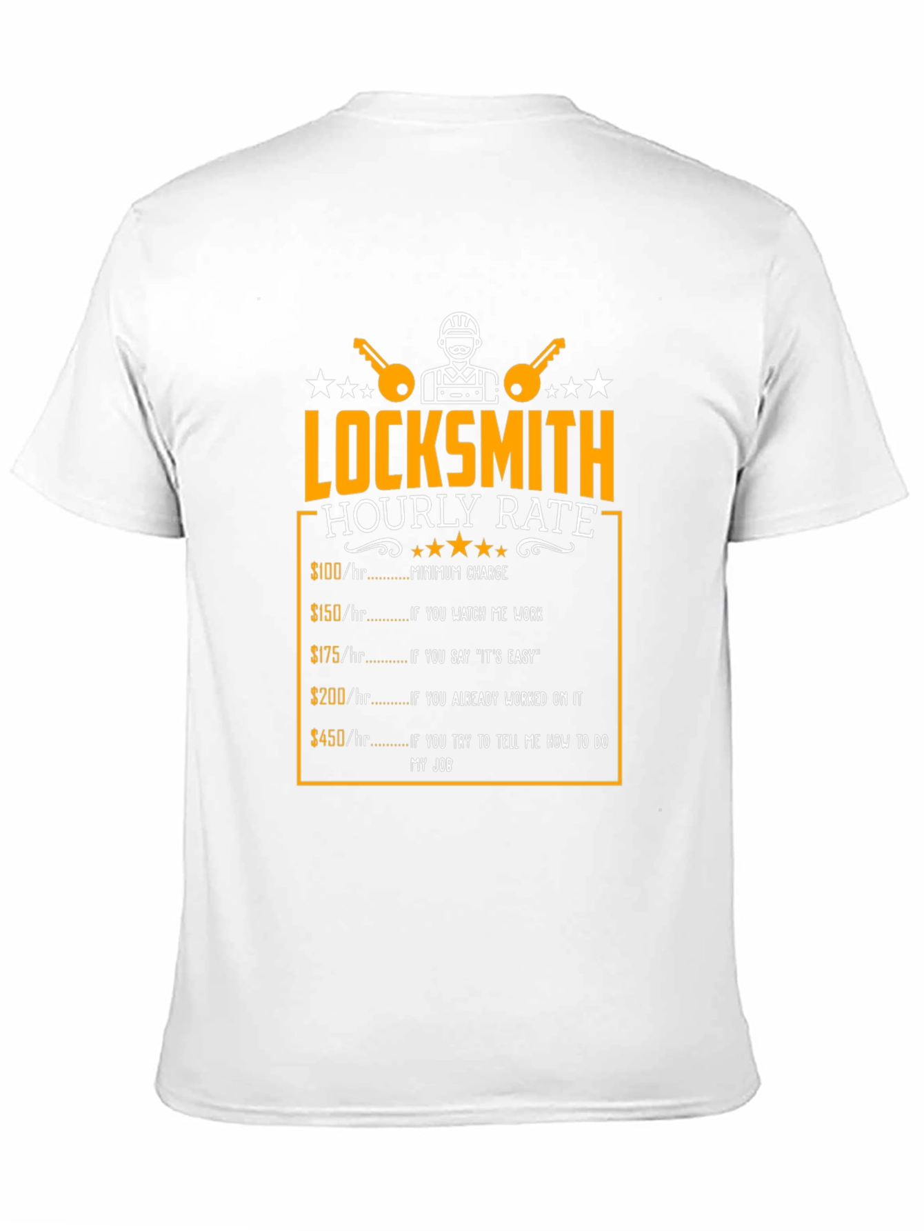 Locksmith Hourly Rate Funny Graphic T-Shirt