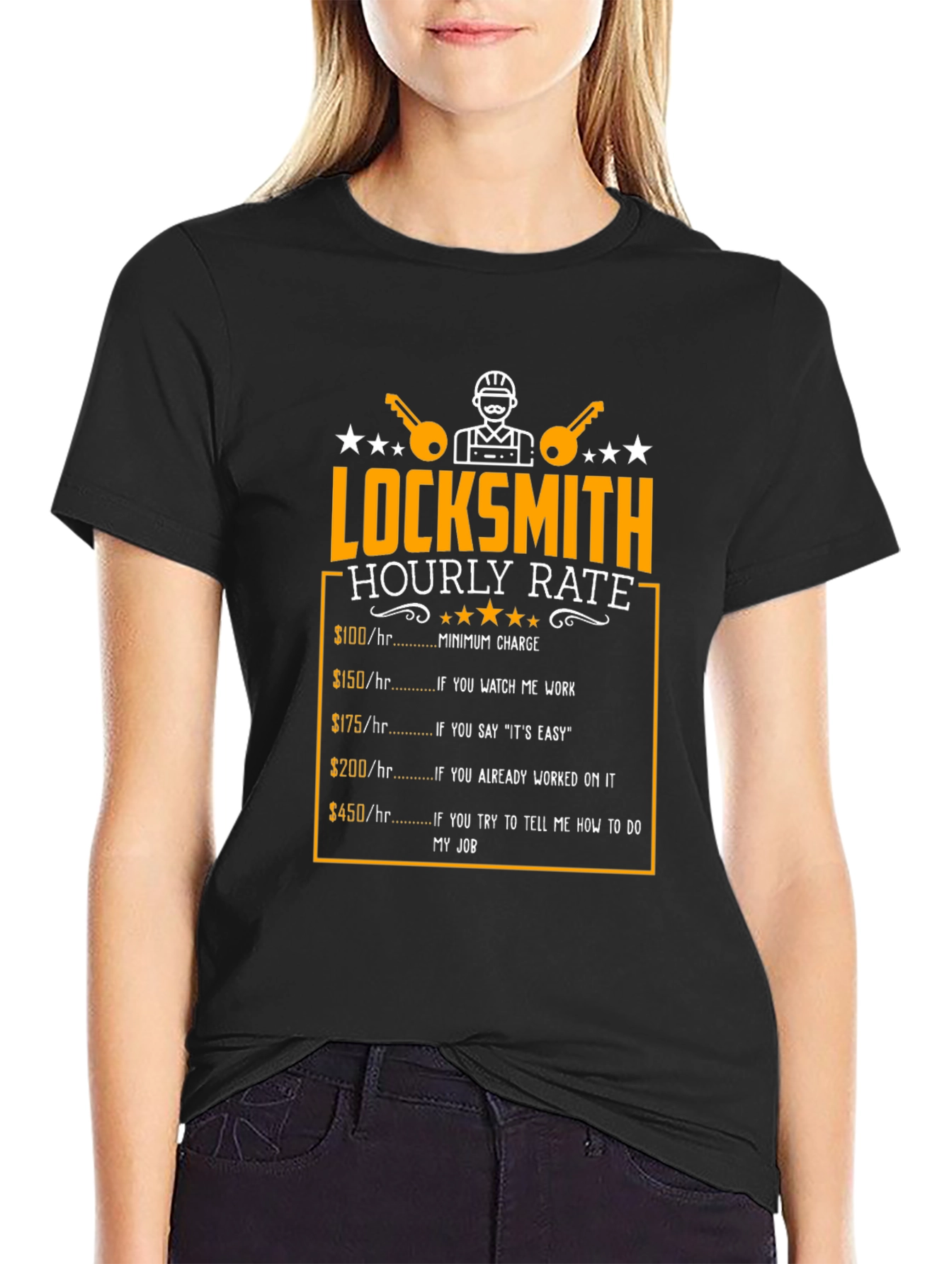 Locksmith Hourly Rate Funny Graphic T-Shirt