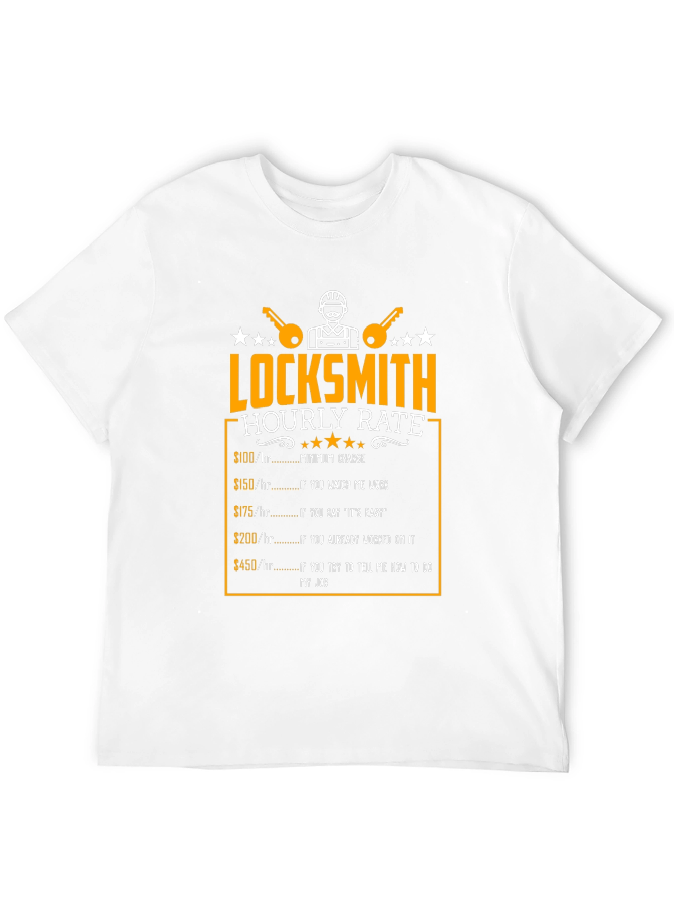 Locksmith Hourly Rate Funny Graphic T-Shirt