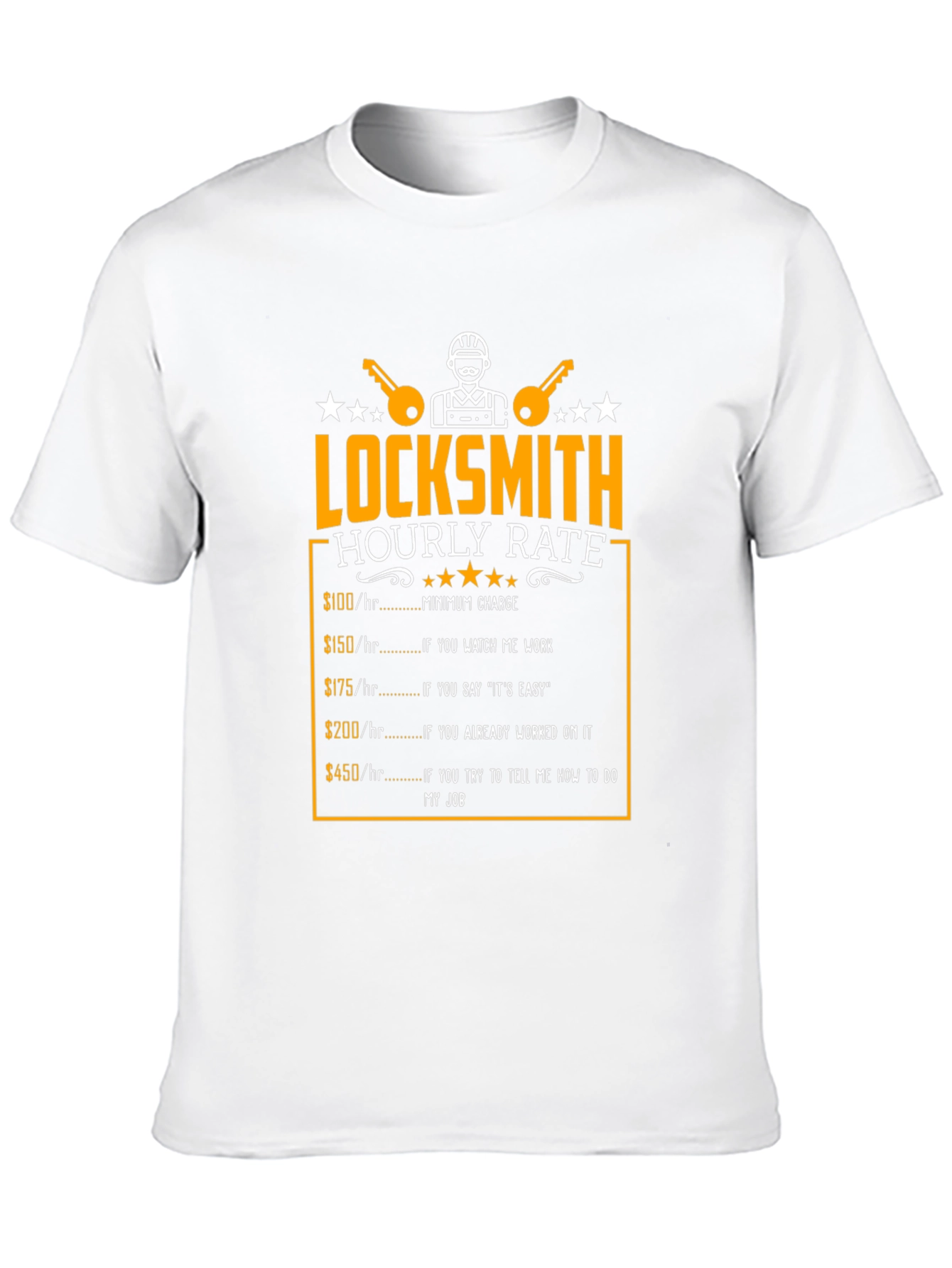 Locksmith Hourly Rate Funny Graphic T-Shirt