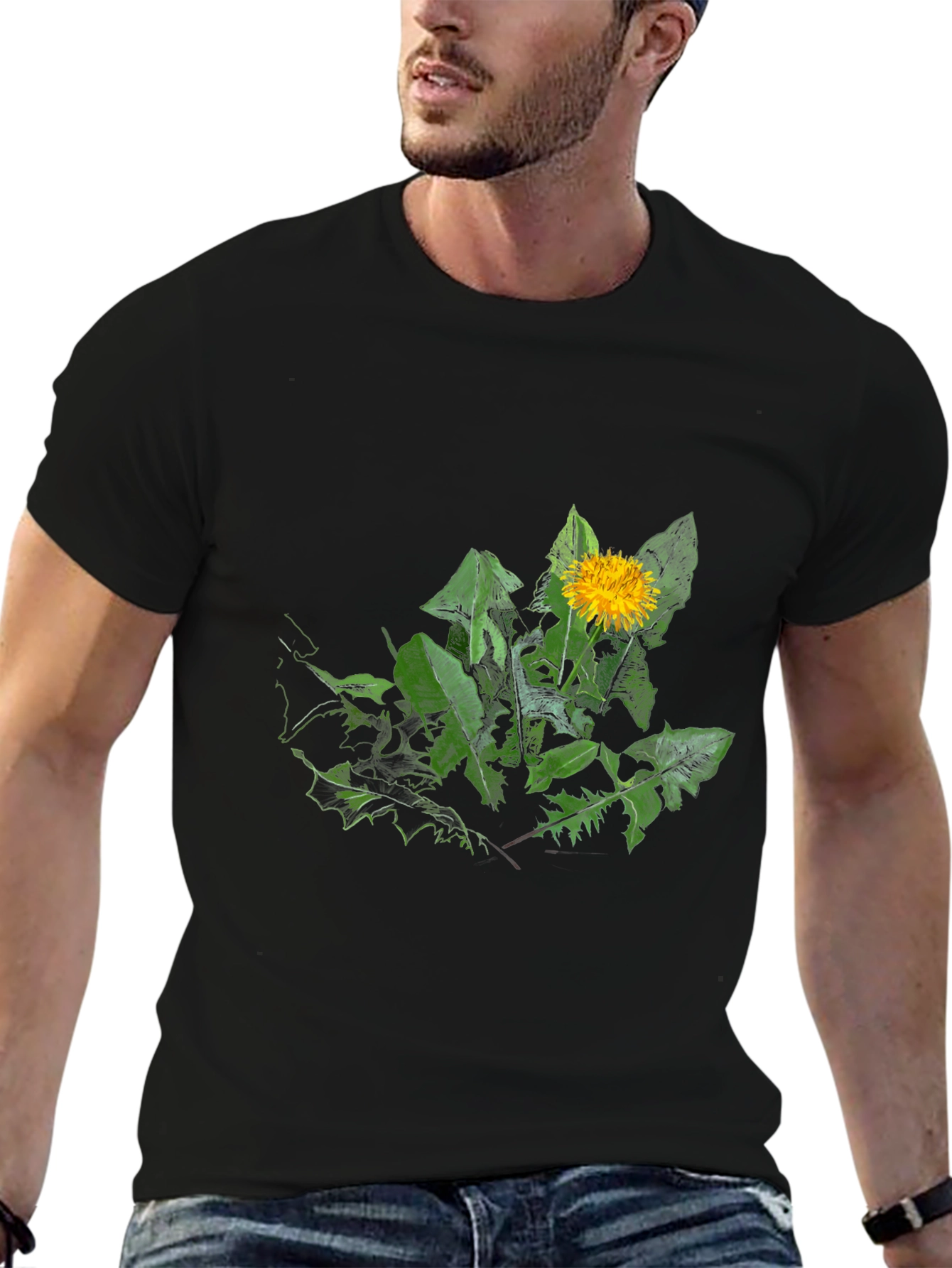 Dandelion Graphic Black T-Shirt