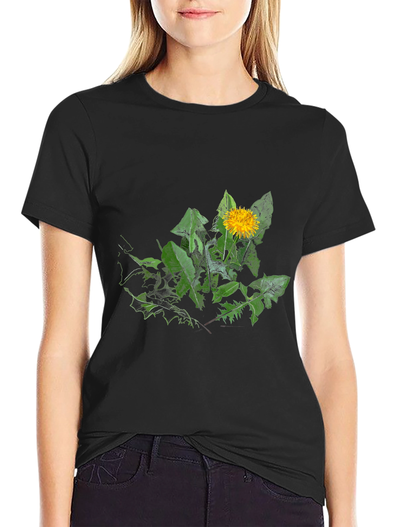 Dandelion Graphic Black T-Shirt