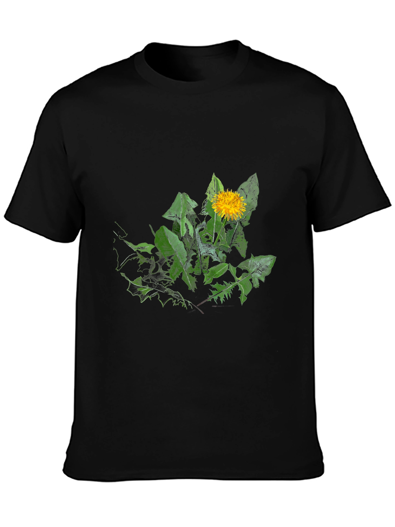Dandelion Graphic Black T-Shirt