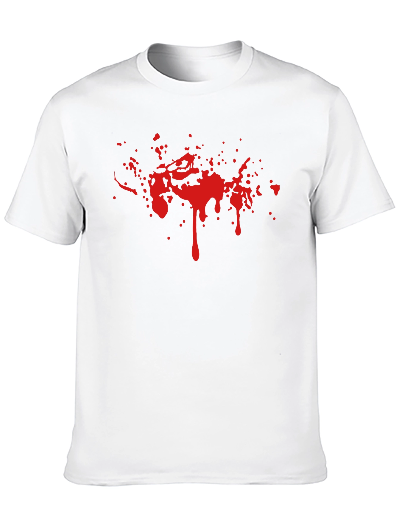 Black Tee with Red Splatter Print